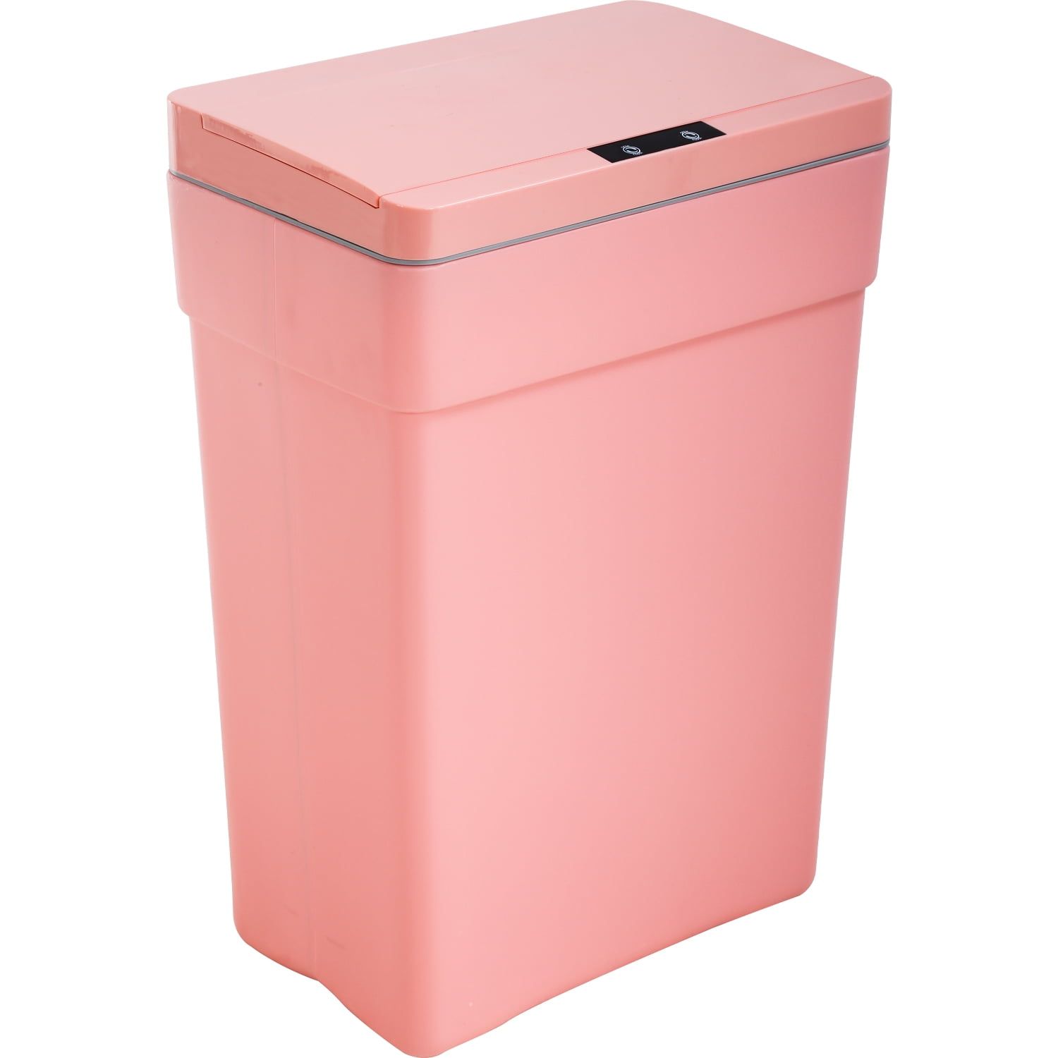 Pink 13-Gallon Touchless Plastic Trash Can with Lid