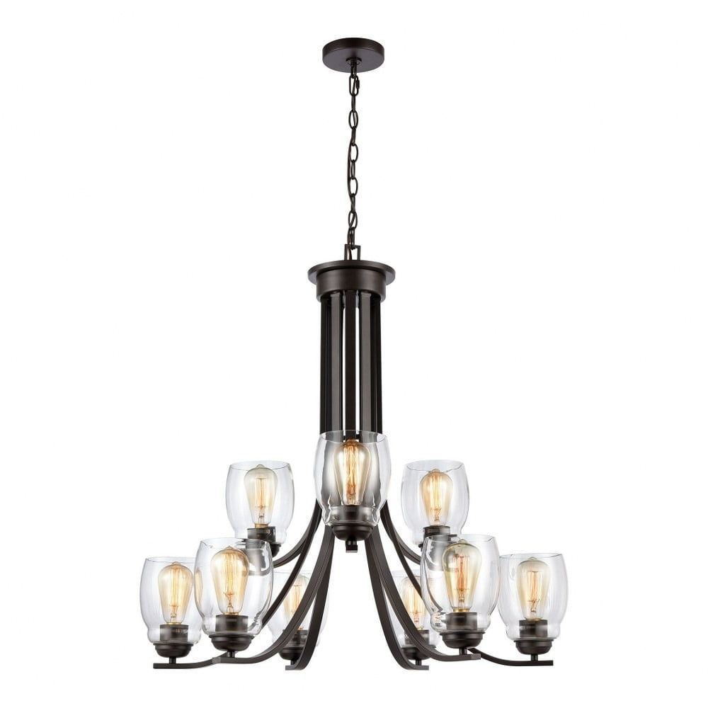 Calistoga Elegant 9-Light Oil Rubbed Bronze Metal Chandelier