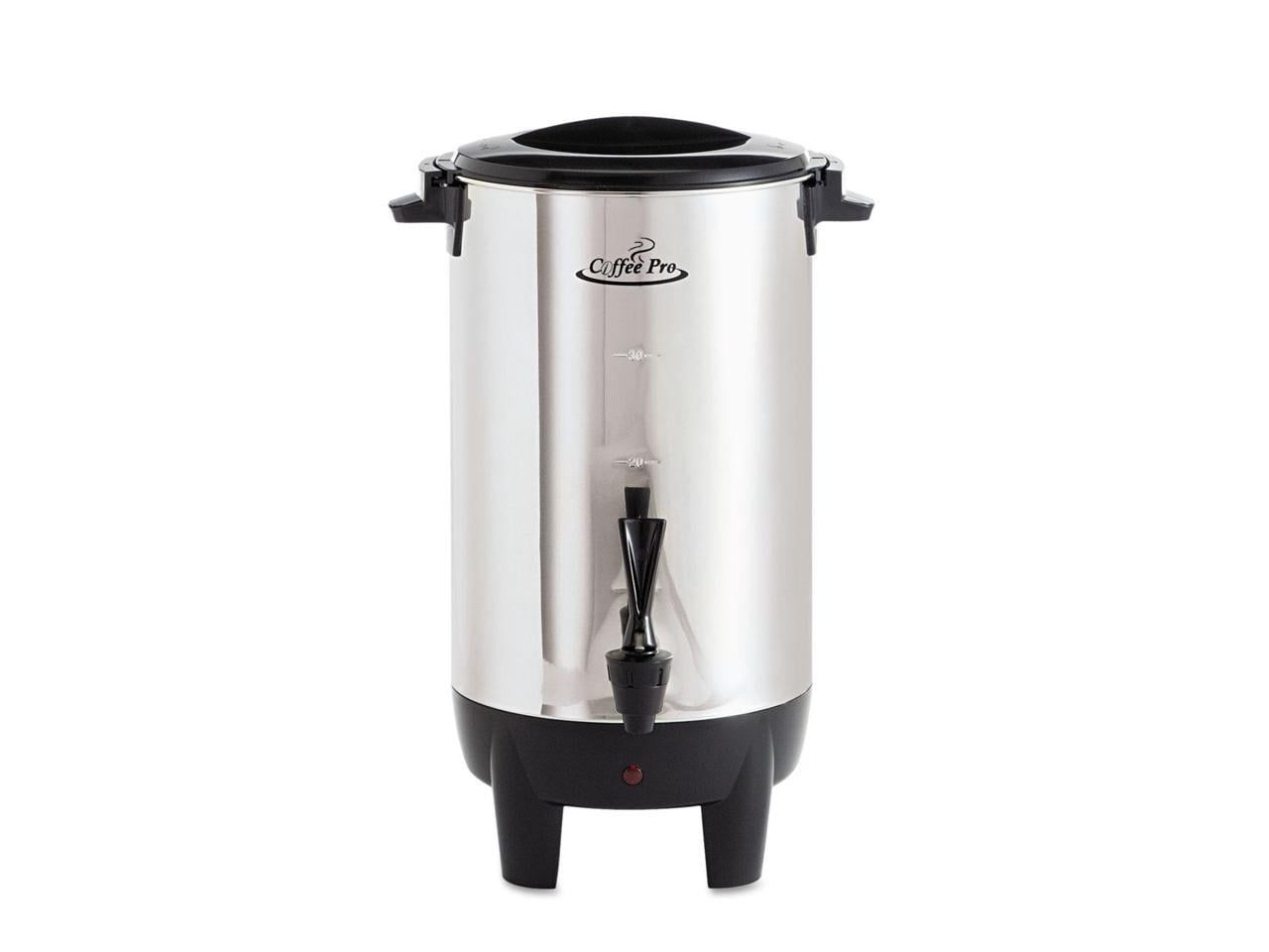 Stainless Steel 30-Cup Coffee Urn with Filter Basket