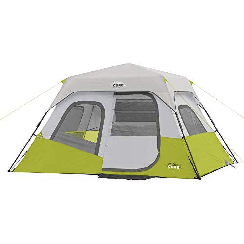 CORE 6 Person Light Gray and Green Instant Cabin Tent with Carry Bag