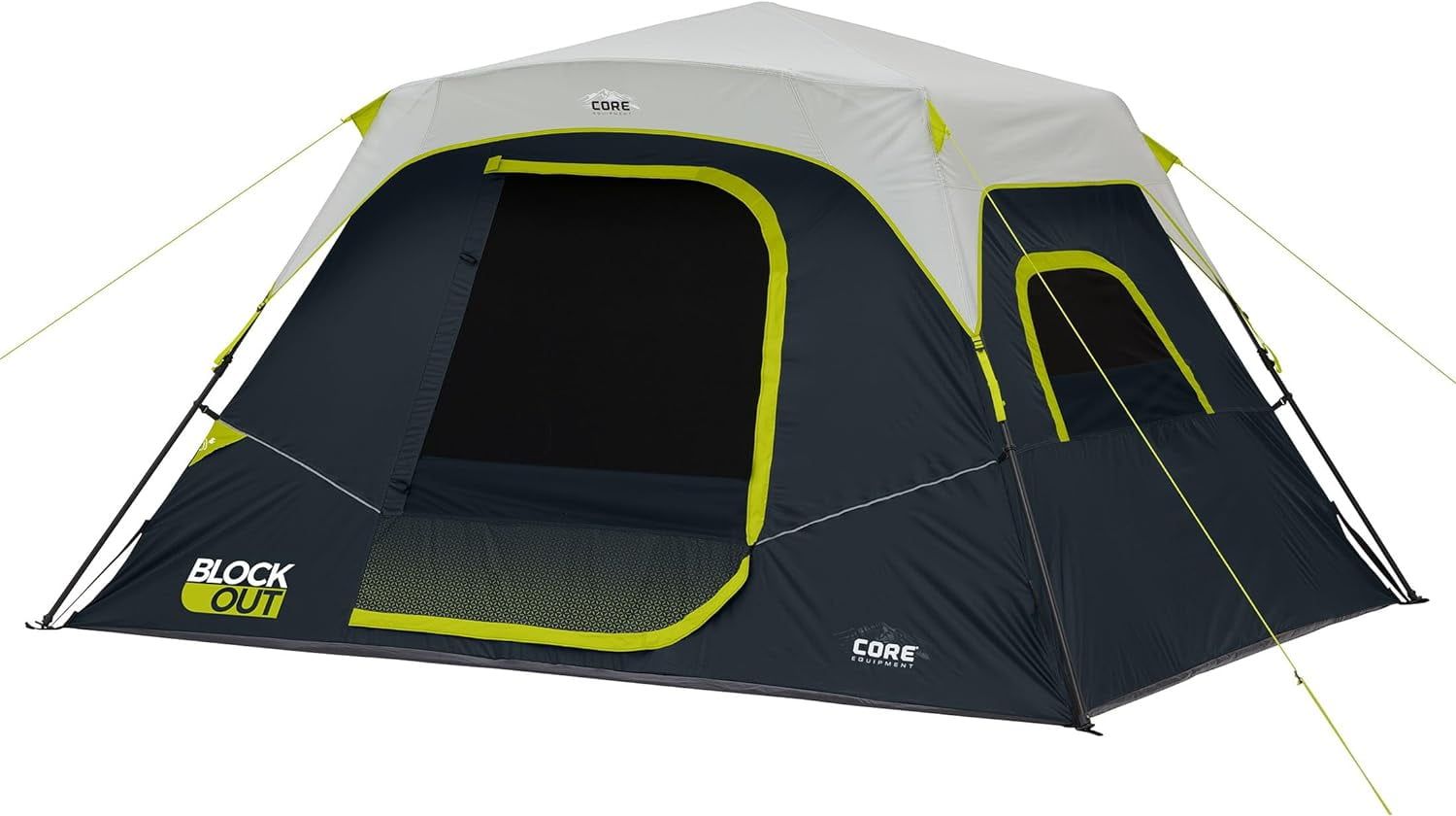 CORE 6-Person Black Polyester Instant Cabin Tent with Vestibule