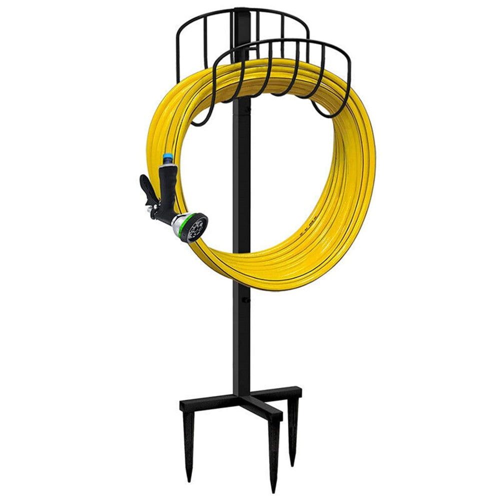 Heavy Duty Black Metal Freestanding Garden Hose Holder