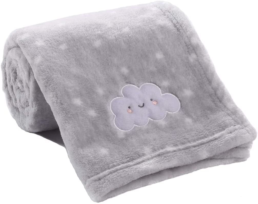 Grey Cloud Fleece Baby Blanket for Boys and Girls