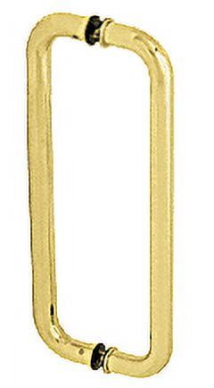 Brass 18" Glass Mounted Back-to-Back Pull Handle