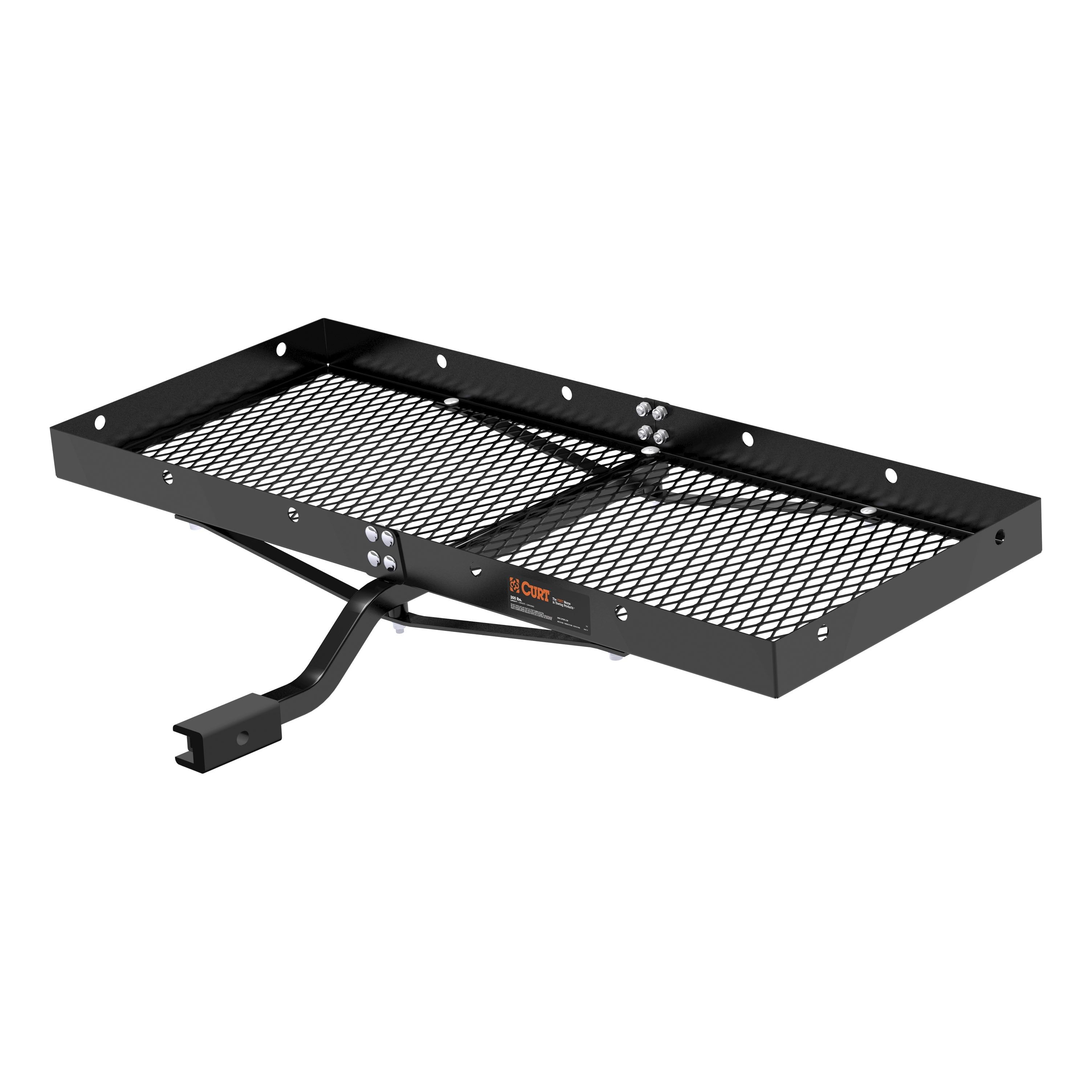 Black Steel Tray-Style Hitch Cargo Carrier for Vans