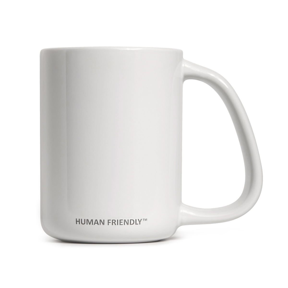 CURVD 12 oz White Ceramic Mug with Large Handle