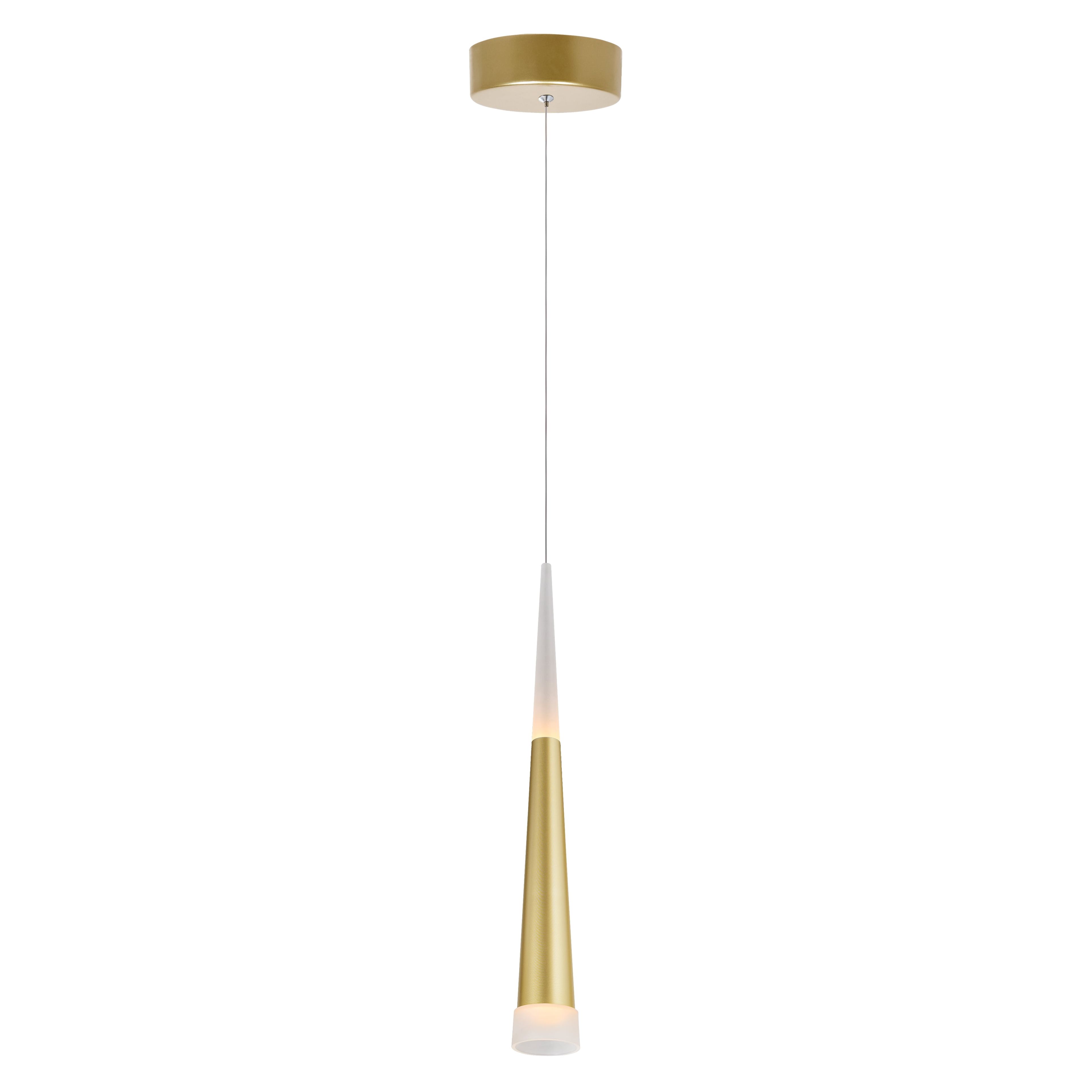 Andes Contemporary LED Mini Pendant in Satin Gold