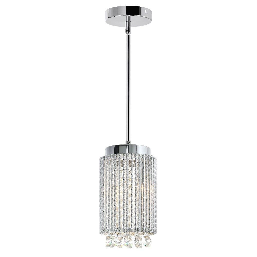 Claire Chrome Finish Crystal Mini Drum Pendant Light