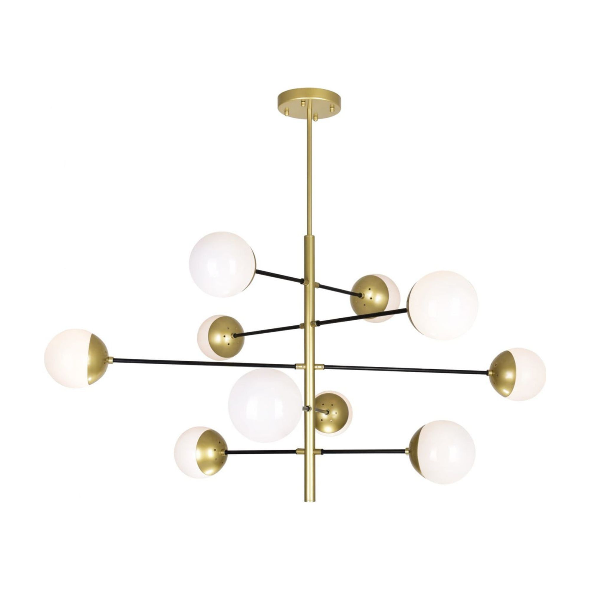 Medallion Gold Sputnik-Inspired 10-Light Metal Chandelier