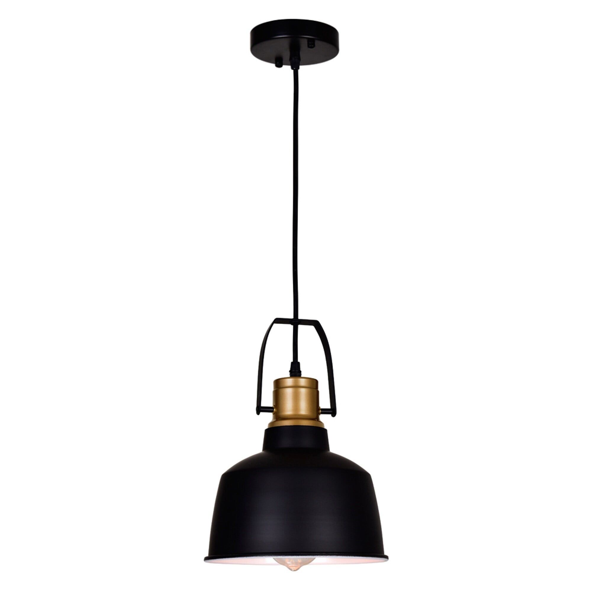 Elisa Mini Crystal-Embellished 9" Black Metal Pendant Light