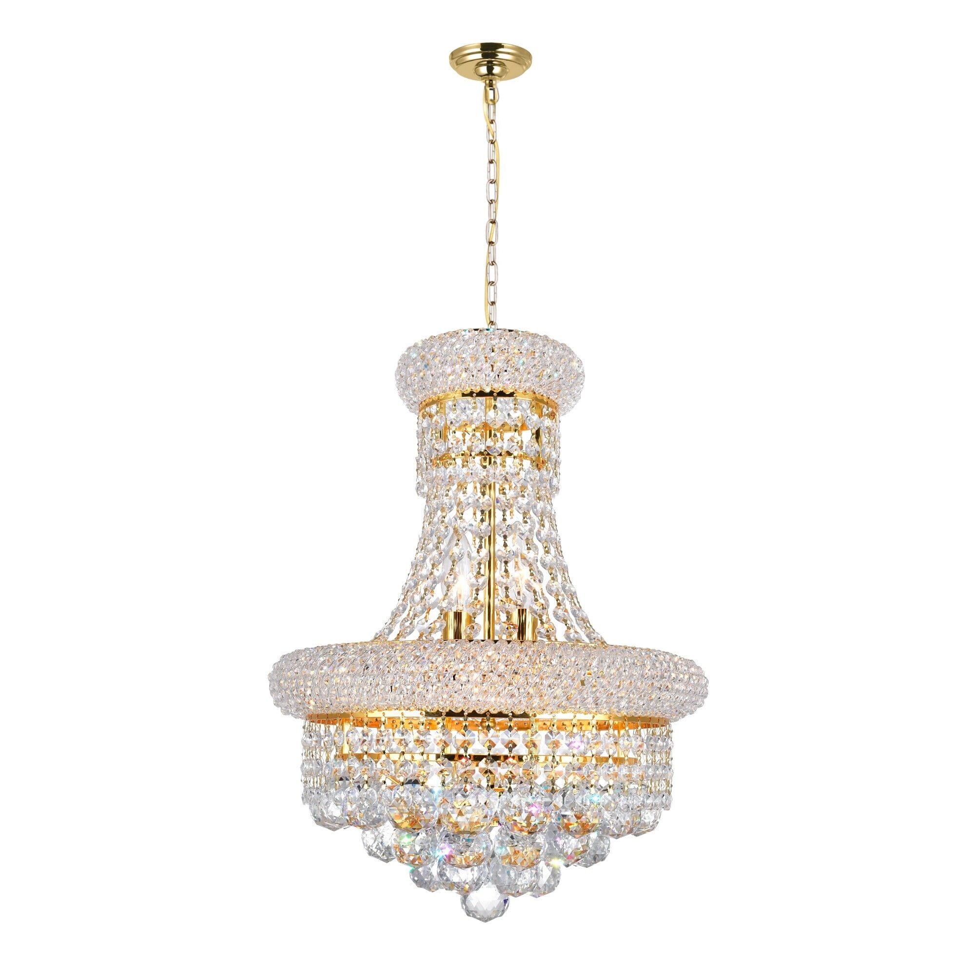 Empire Gold Mini Crystal Chandelier with Chrome Finish