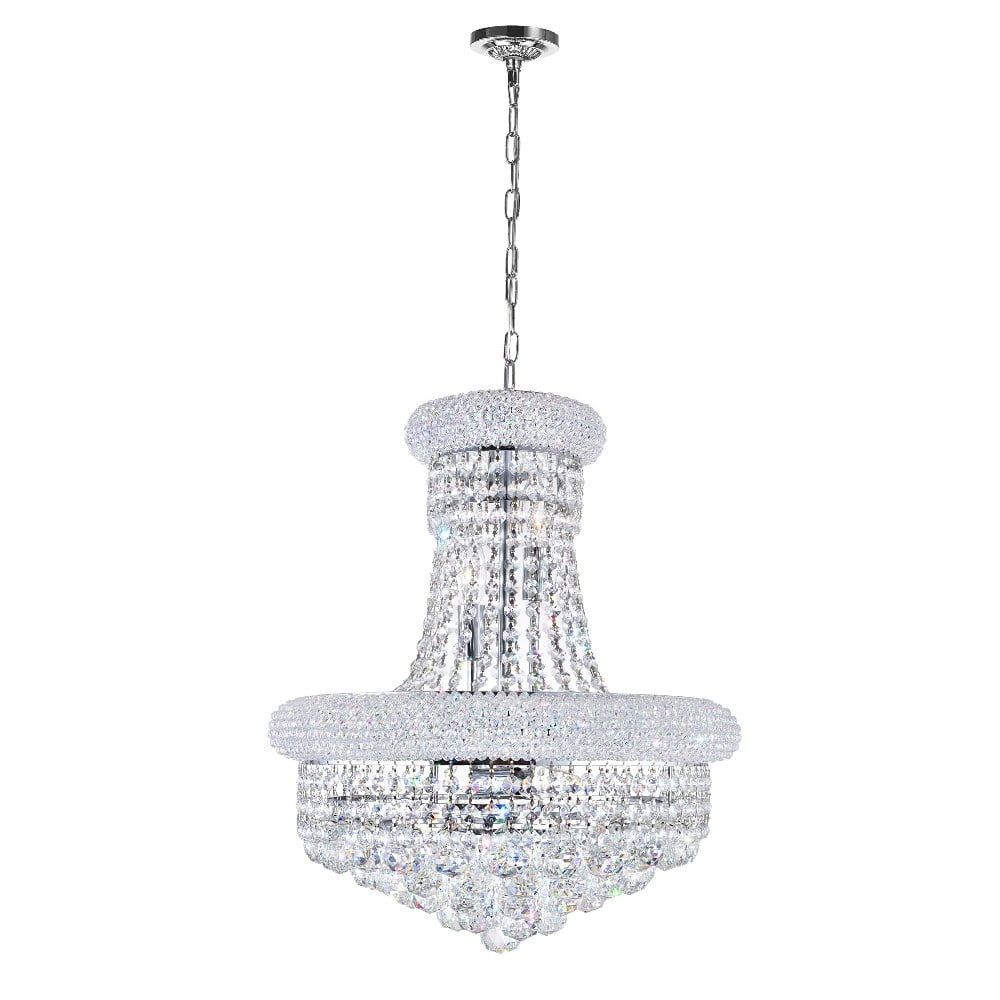 Empire 18" Chrome and Crystal 8-Light Chandelier