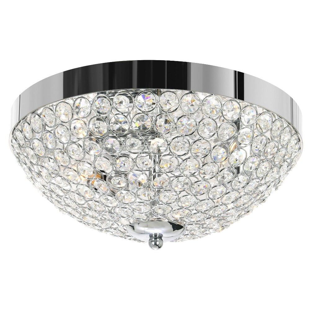 Elegant Crystal Globe LED Flush Mount in Chrome Finish