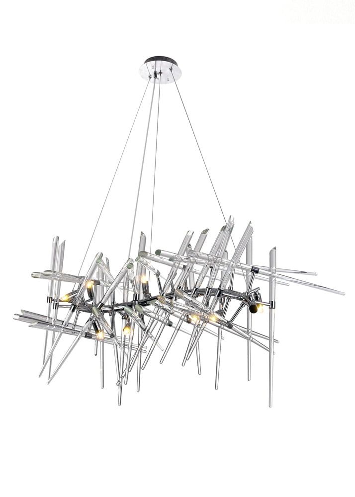 Icicle Chrome and Crystal 10-Light Modern Chandelier