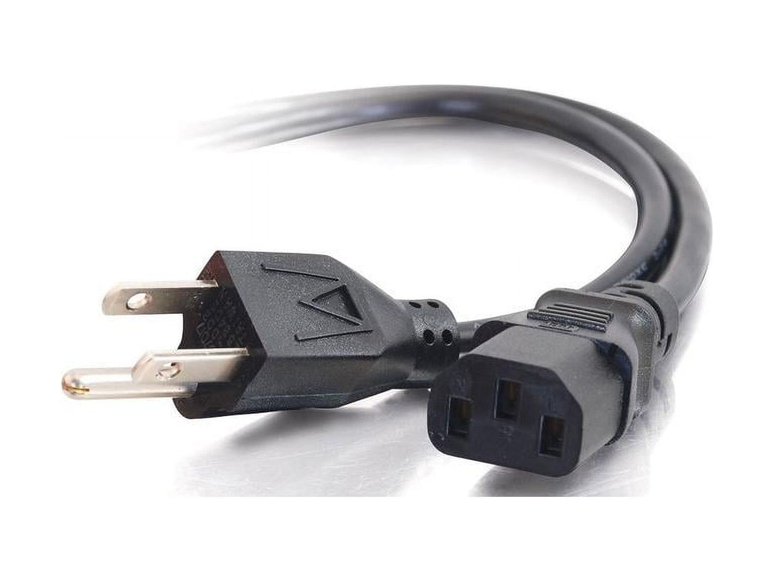 3ft Black 18 AWG Universal Power Cord with NEMA 5-15P to IEC320C13 Connectors