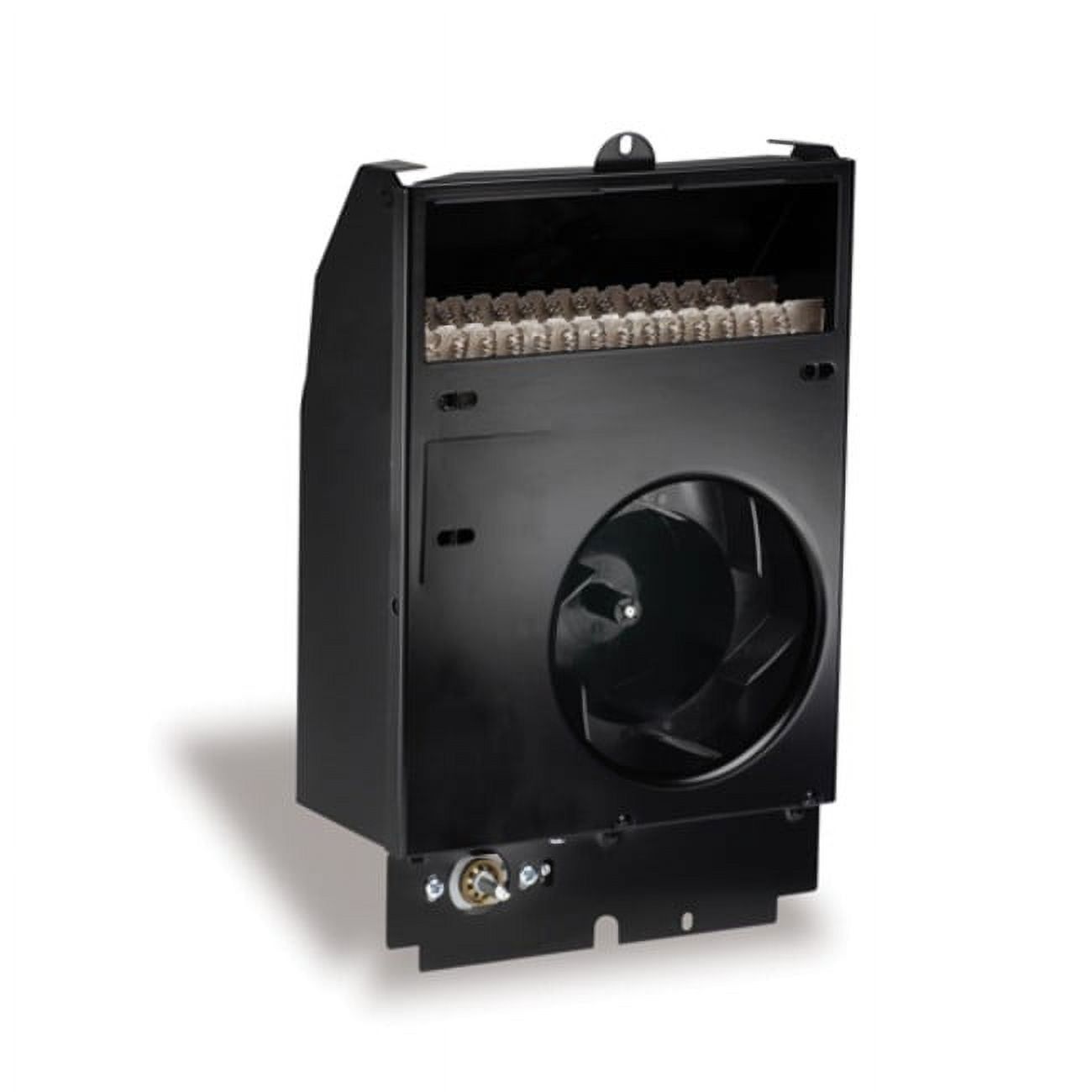 Compact Black Electric Wall Heater with Thermostat and Safety Shut-off