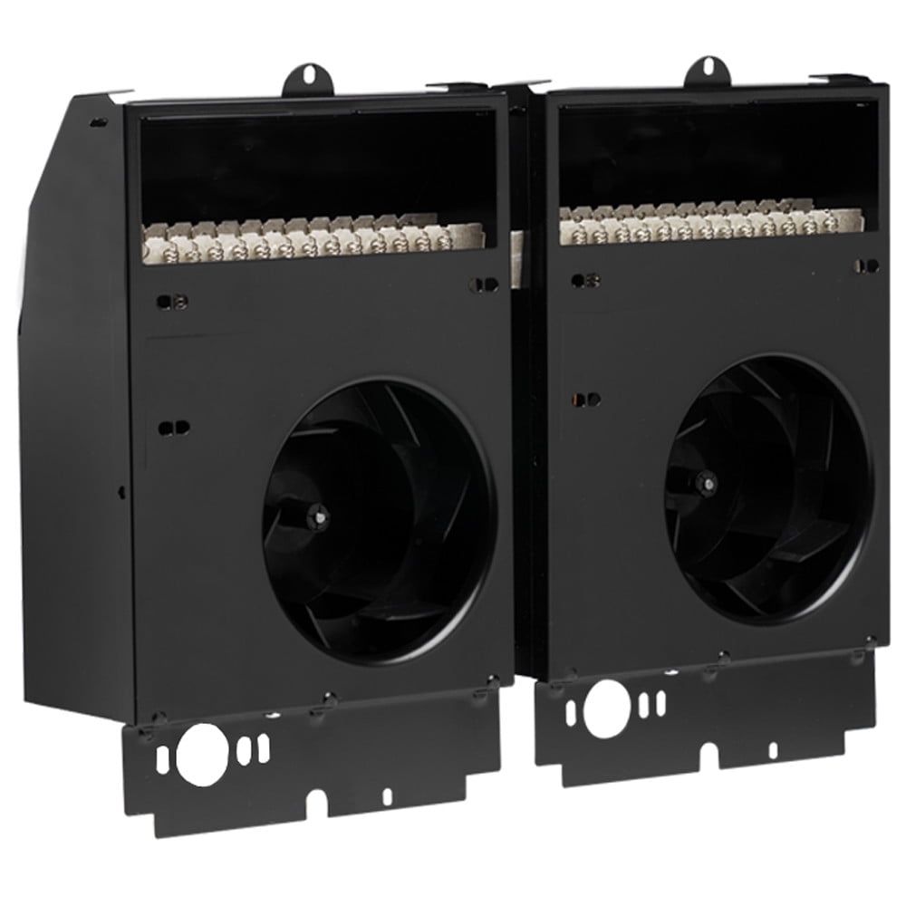 Black Twin Fan-Forced Electric Wall Heater with Thermostat