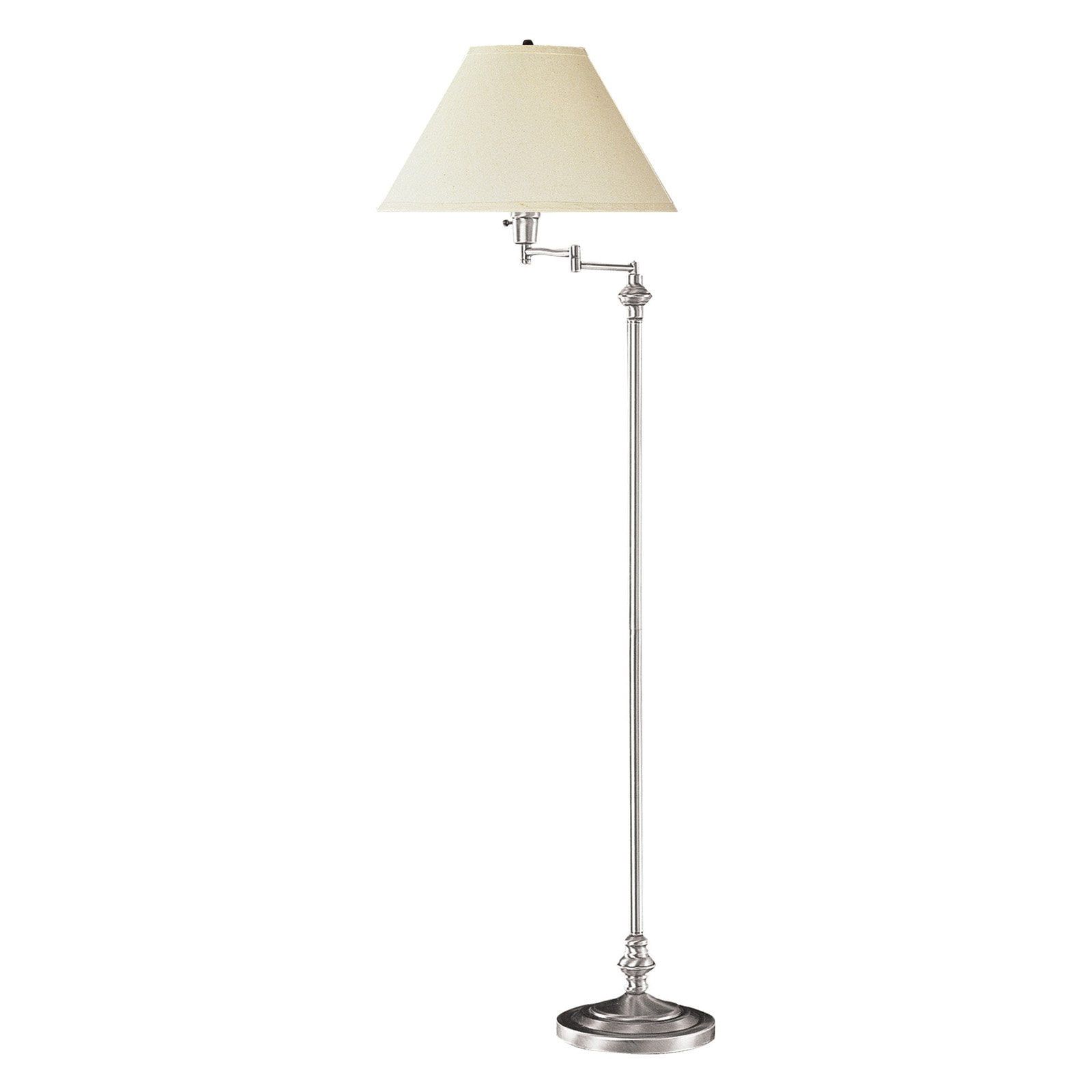 Transitional Bronze Swing Arm Floor Lamp with Empire Shade