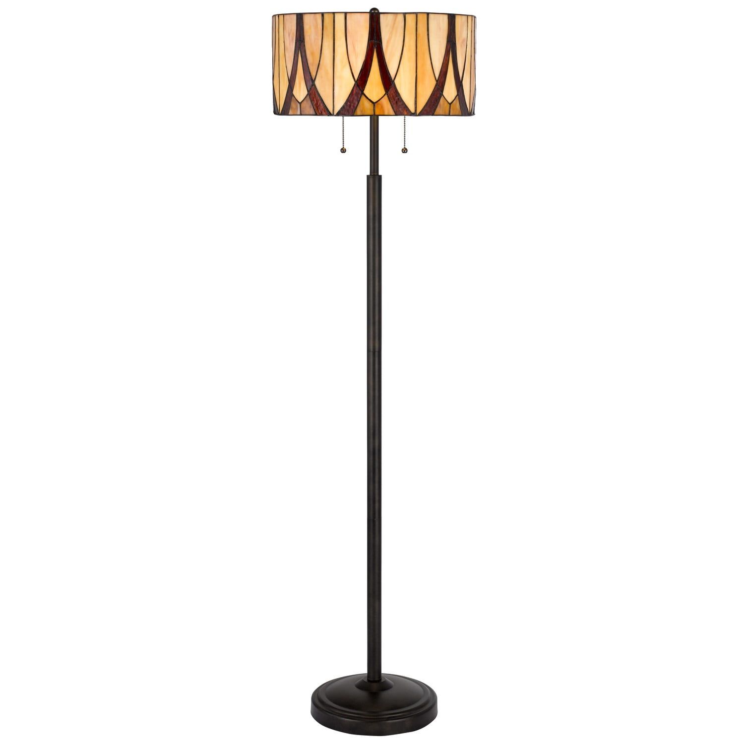 Adjustable Antique Bronze Tiffany Glass Floor Lamp