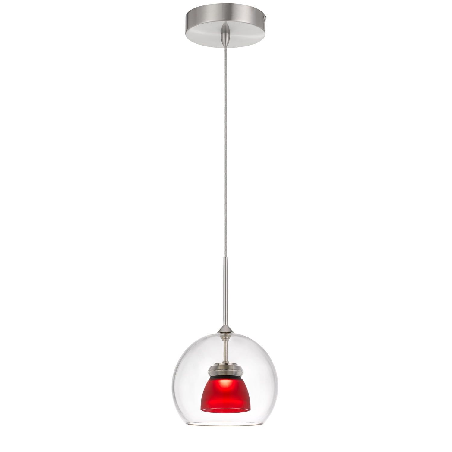 Frosted Red Glass LED Mini Pendant Light