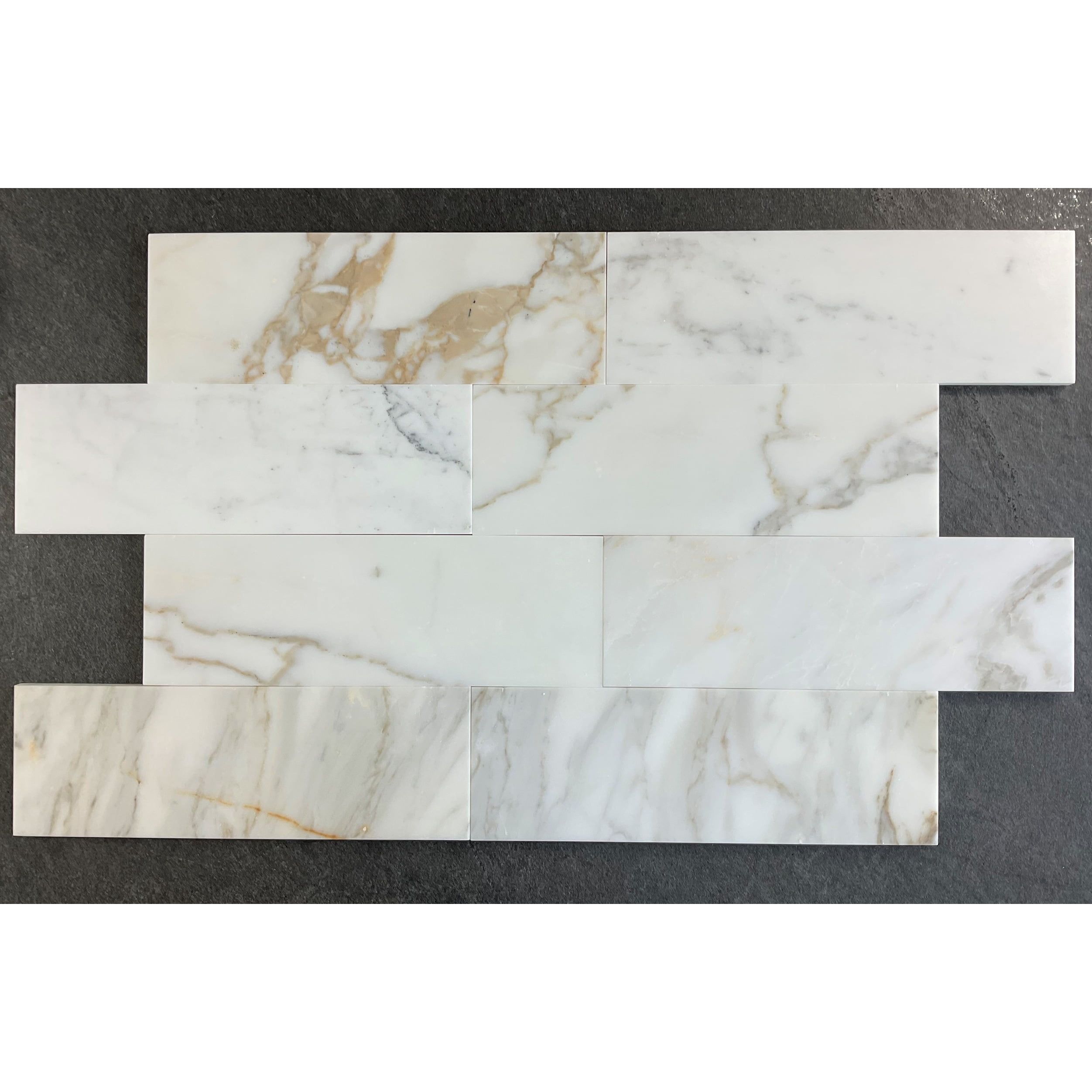 Calacatta Gold Polished Marble Subway Shower Tiles