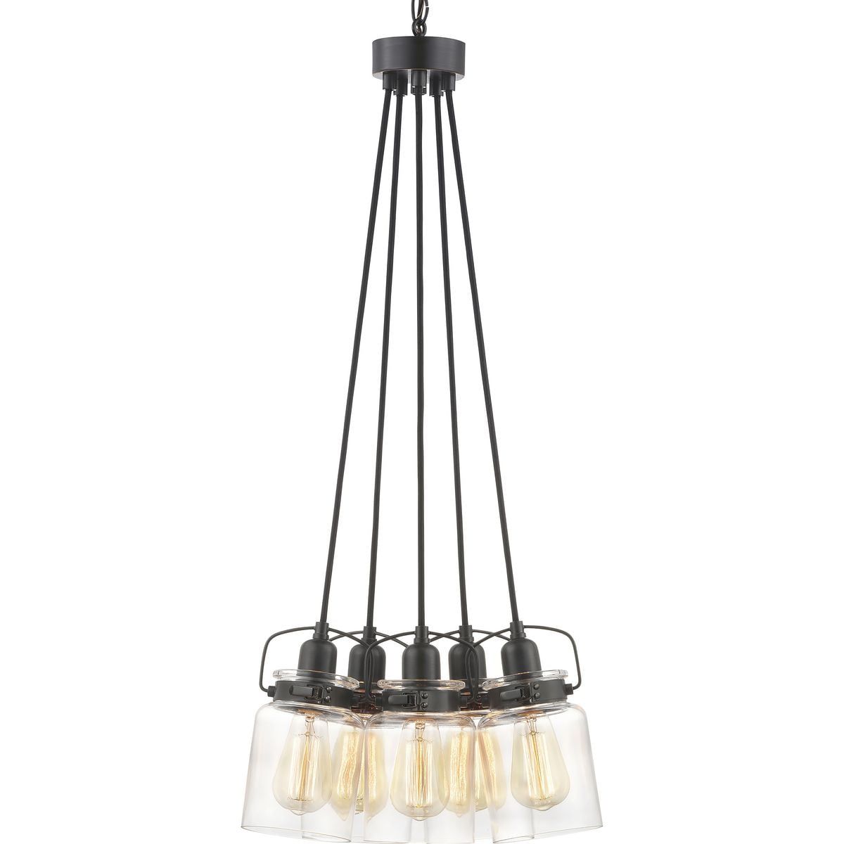 Calhoun Vintage-Style Five-Light Chandelier in Antique Bronze