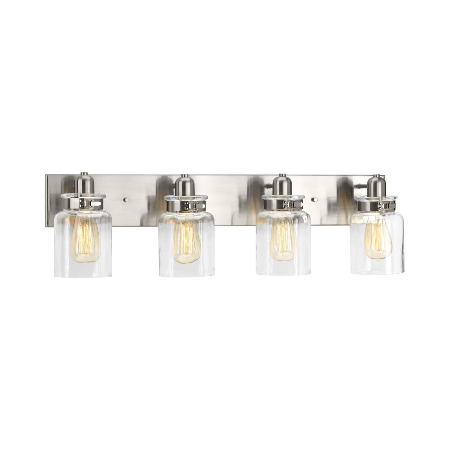 Calhoun Nickel 4-Light Clear Glass Vanity Light