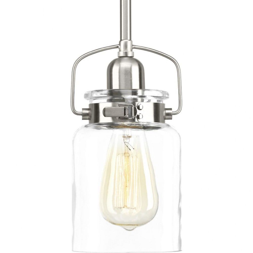 Calhoun Brushed Nickel Mini Pendant with Glass Shade