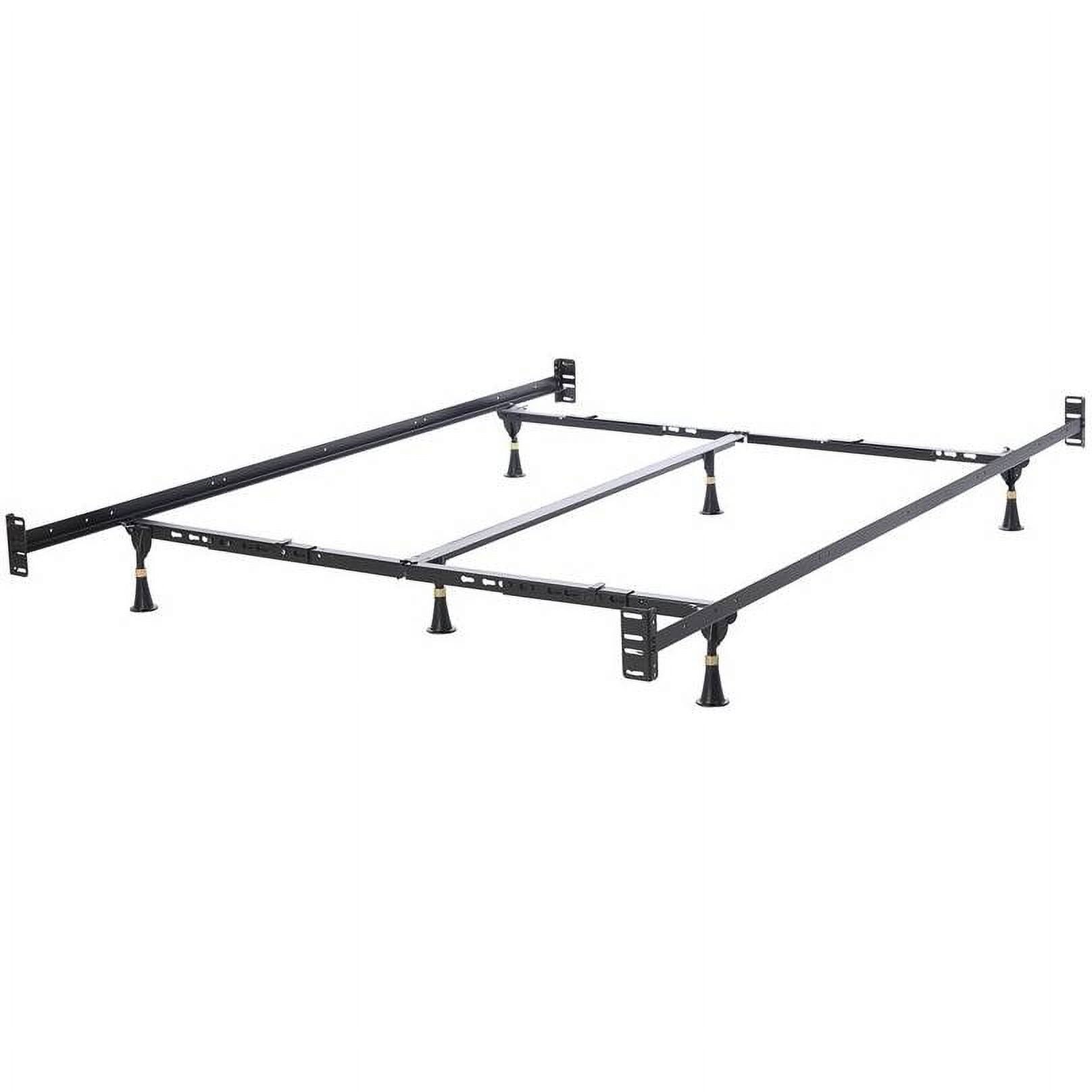 California King Black Steel Metal Bed Frame with Headboard Brackets