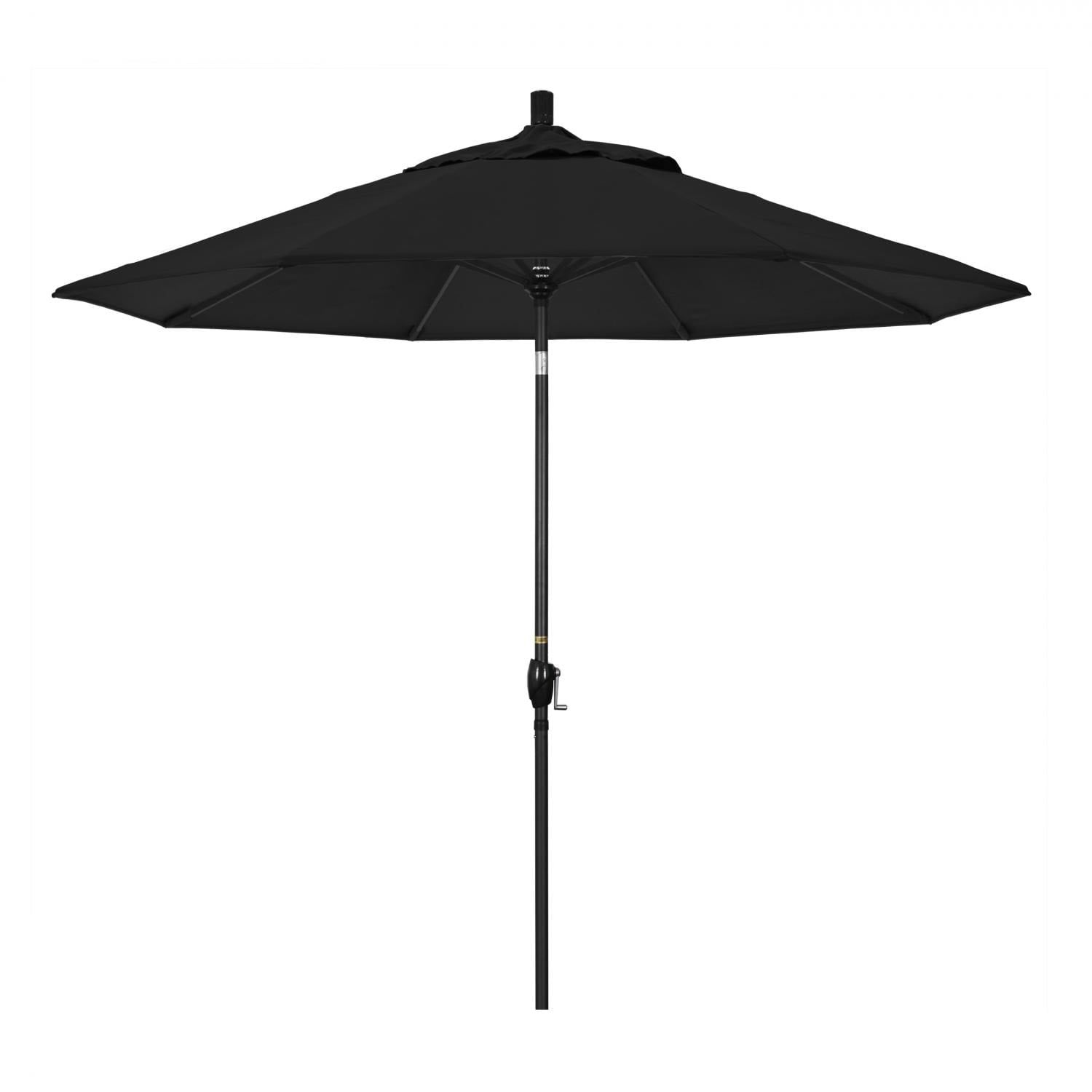 9' Black Aluminum Patio Umbrella with Crank Tilt