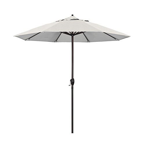 9 ft Bronze Aluminum Patio Umbrella with Woven Granite Olefin Canopy