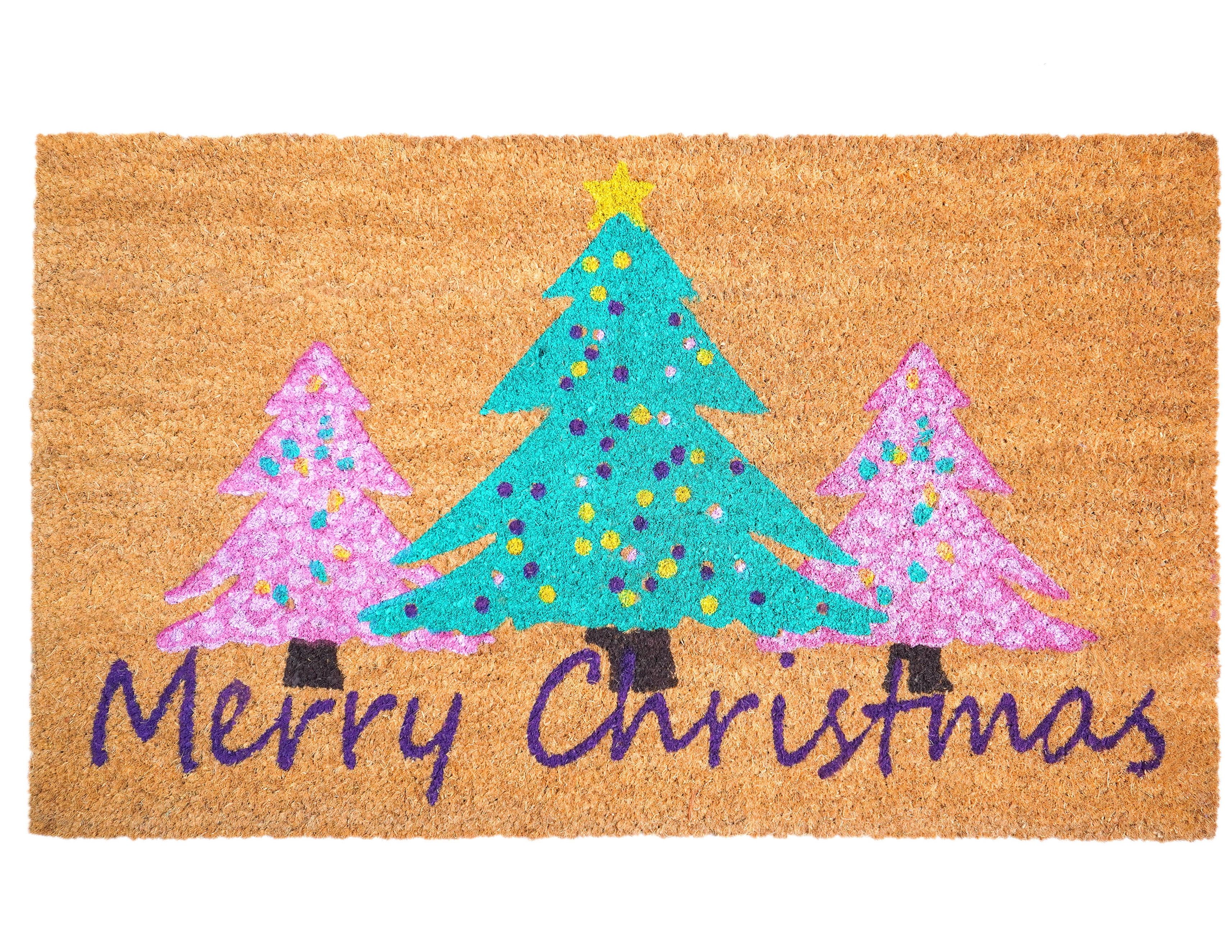 Natural Coir Merry Christmas Outdoor Doormat 17" x 29"