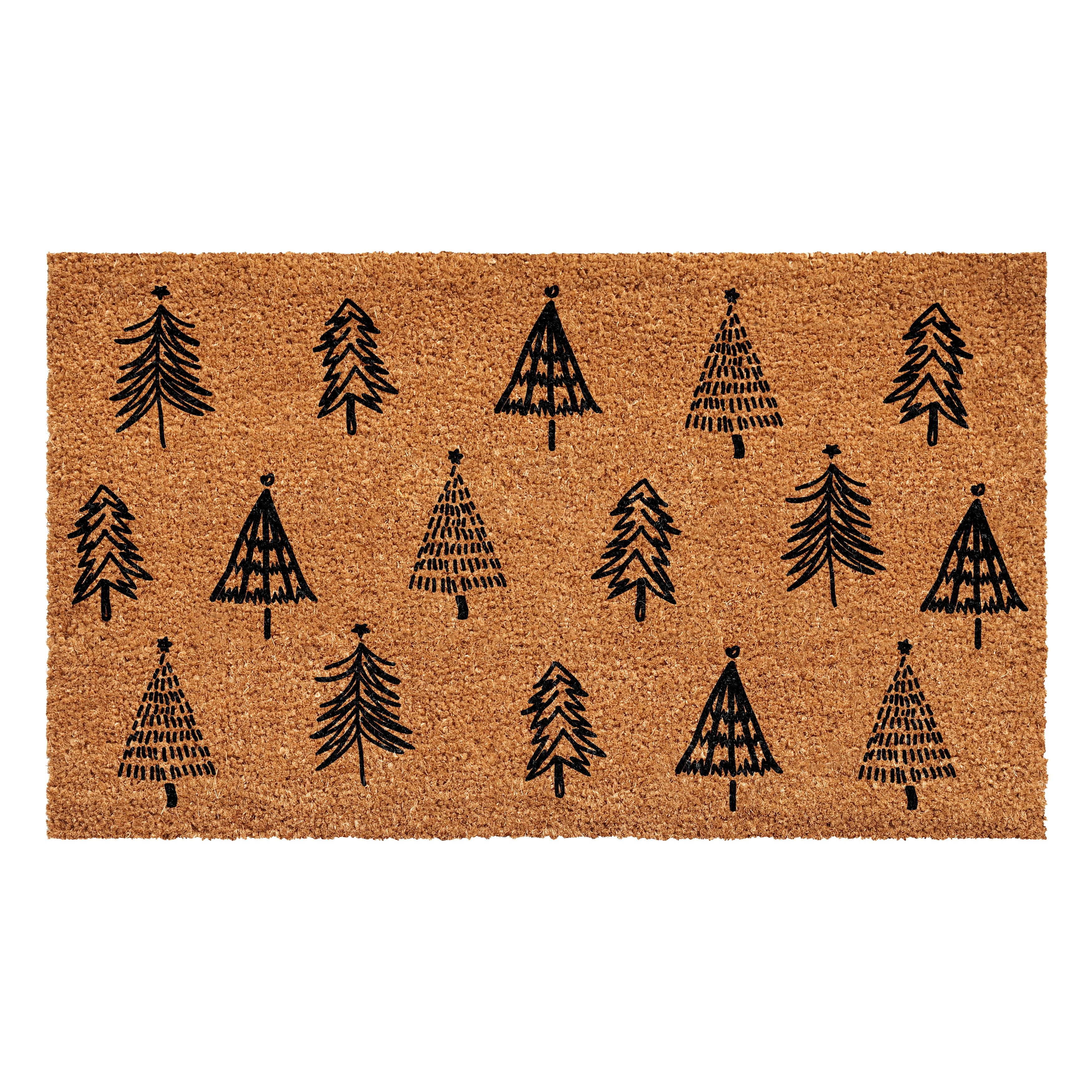 Natural Coir Christmas Tree Farm Doormat 24" x 36"