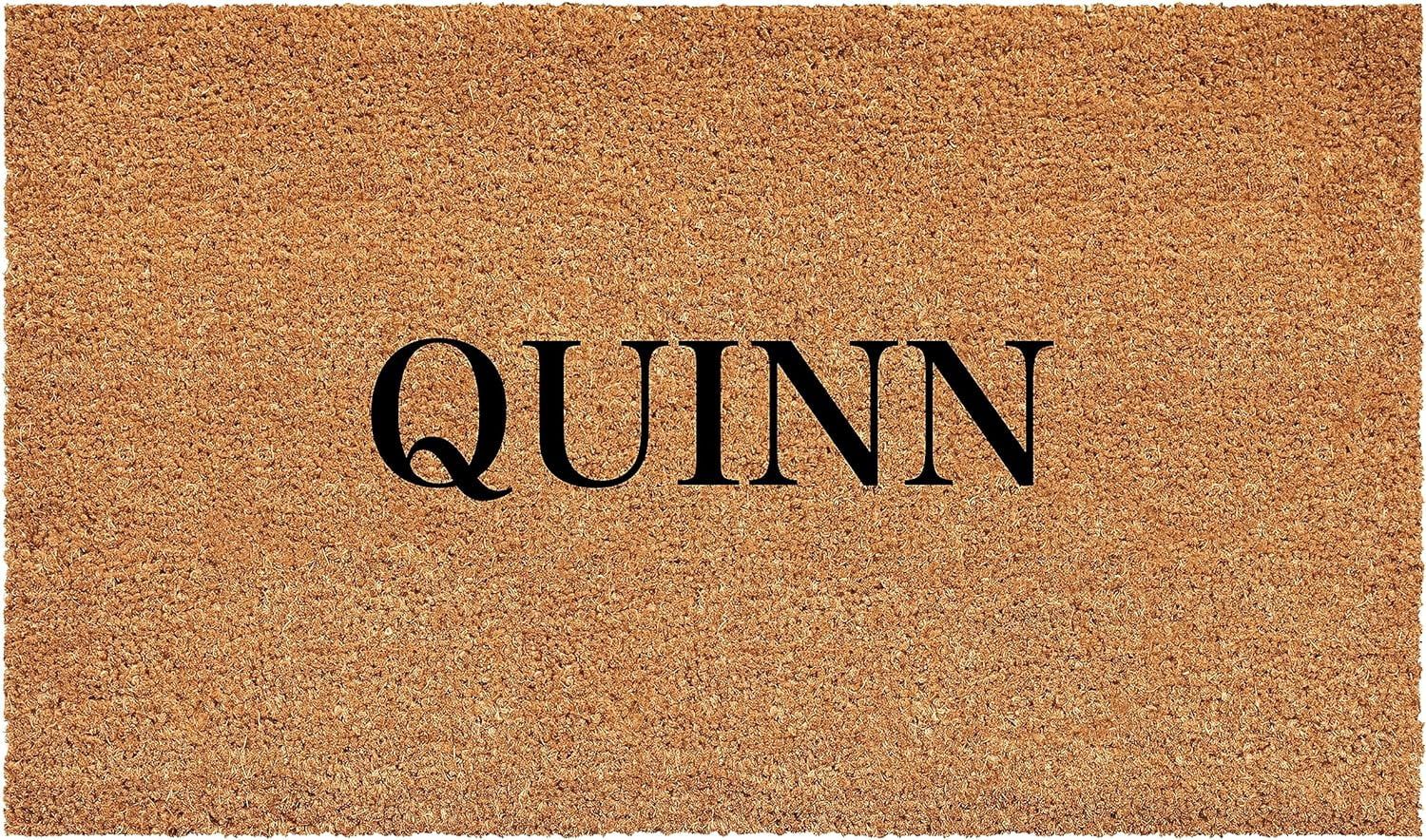 Quinn Personalized Natural Coir Outdoor Doormat 17" x 29"