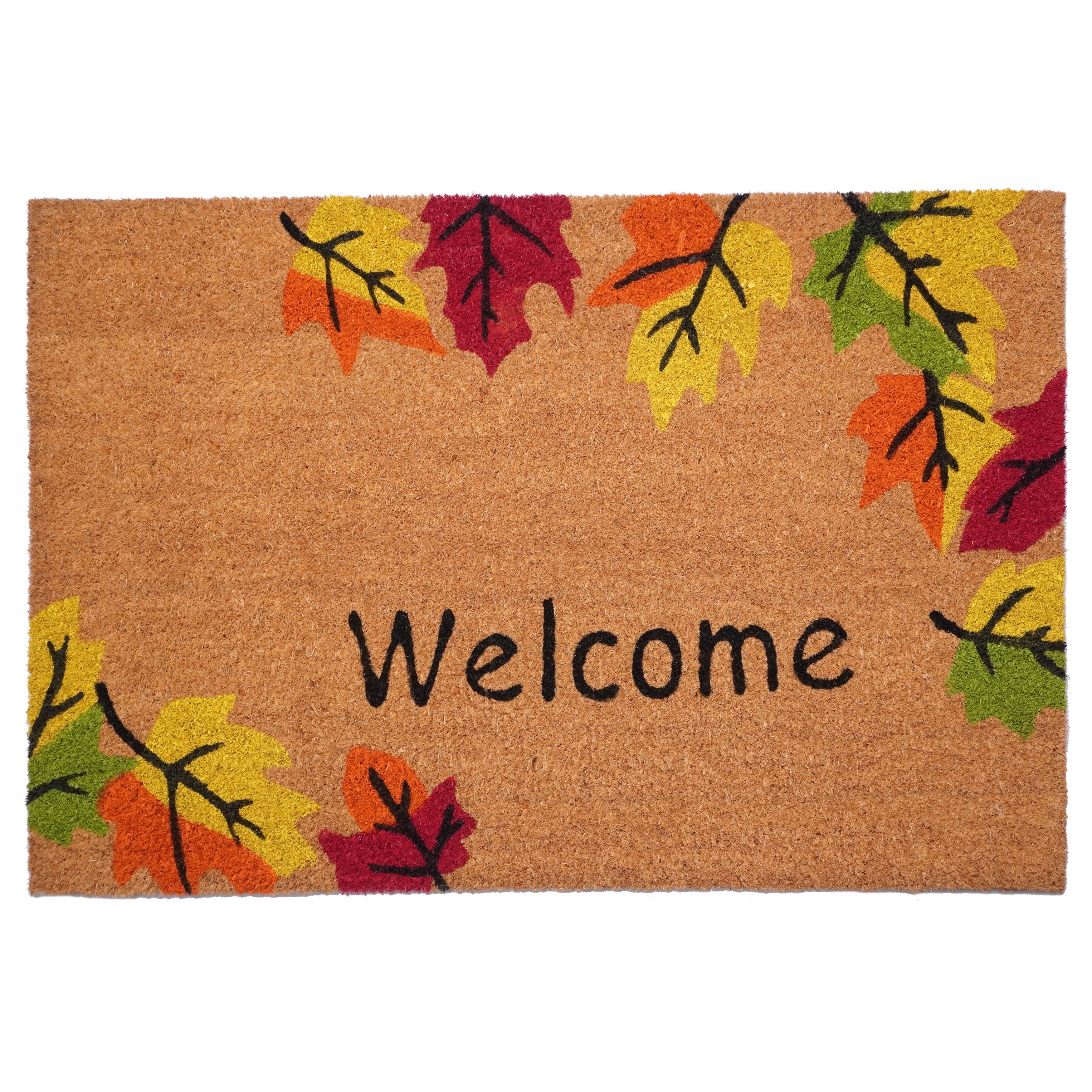 Autumn Breeze Coir Outdoor Fall Doormat with Vinyl Backing