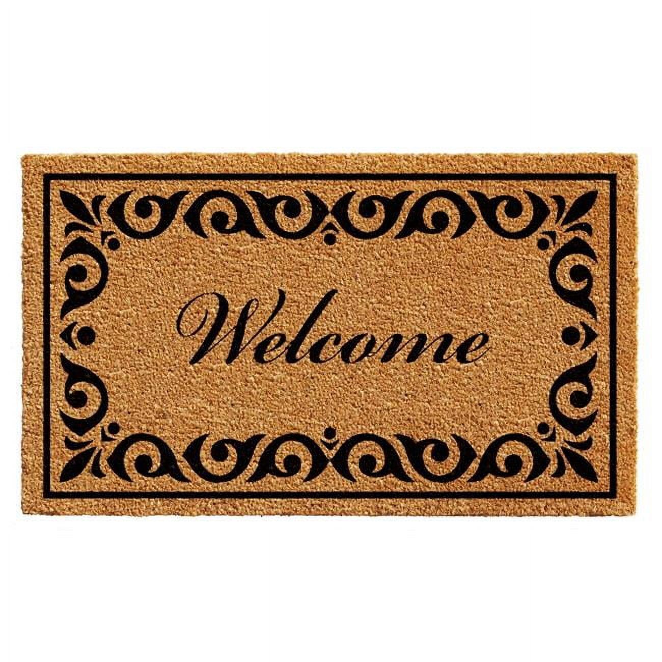 Natural Coir Rectangular Welcome Outdoor Doormat 17" x 29"