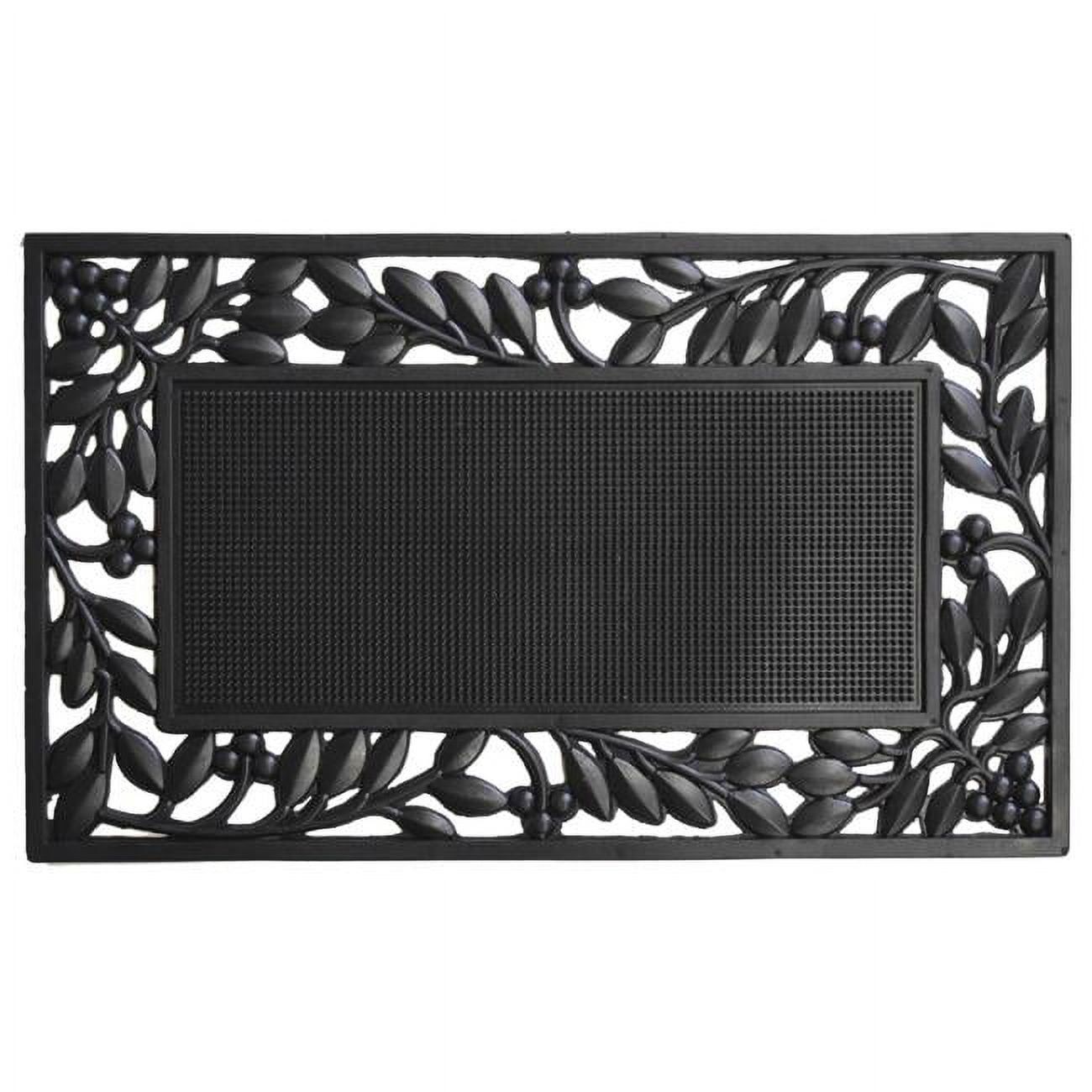 Cherry Vine Black Rubber Outdoor Doormat 18" x 30"