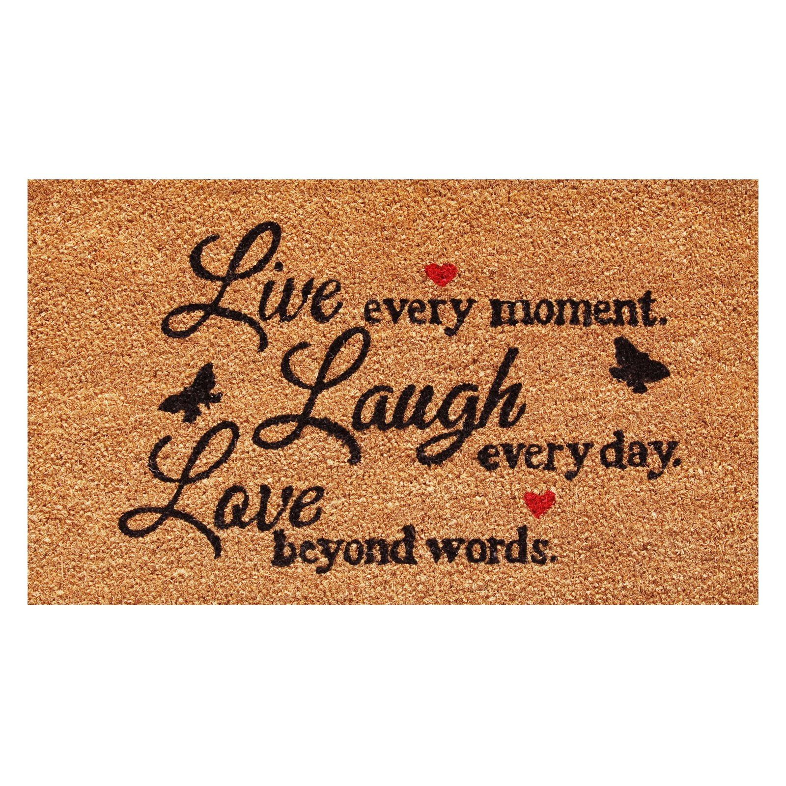 Live Laugh Love Coir Outdoor Welcome Doormat