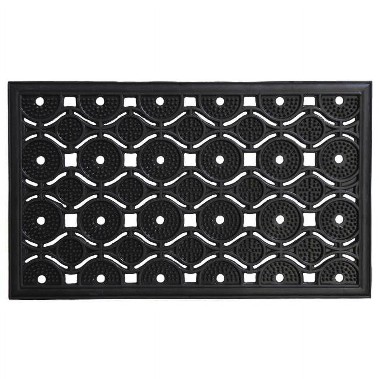 Nobe Black Rubber Rectangular Indoor/Outdoor Doormat 18" x 30"