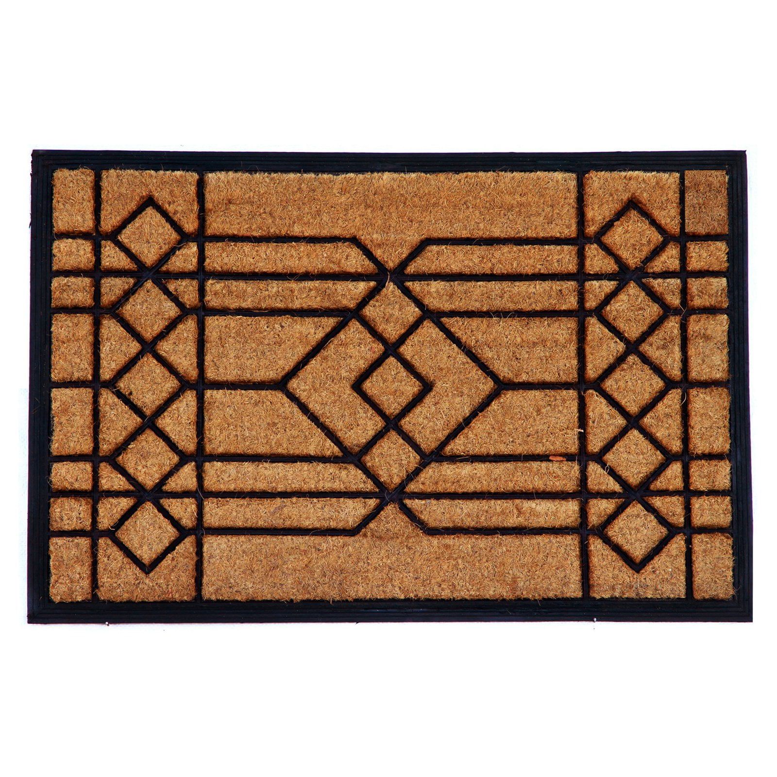 Elegant Coir and Rubber 24" x 36" Rectangular Outdoor Doormat