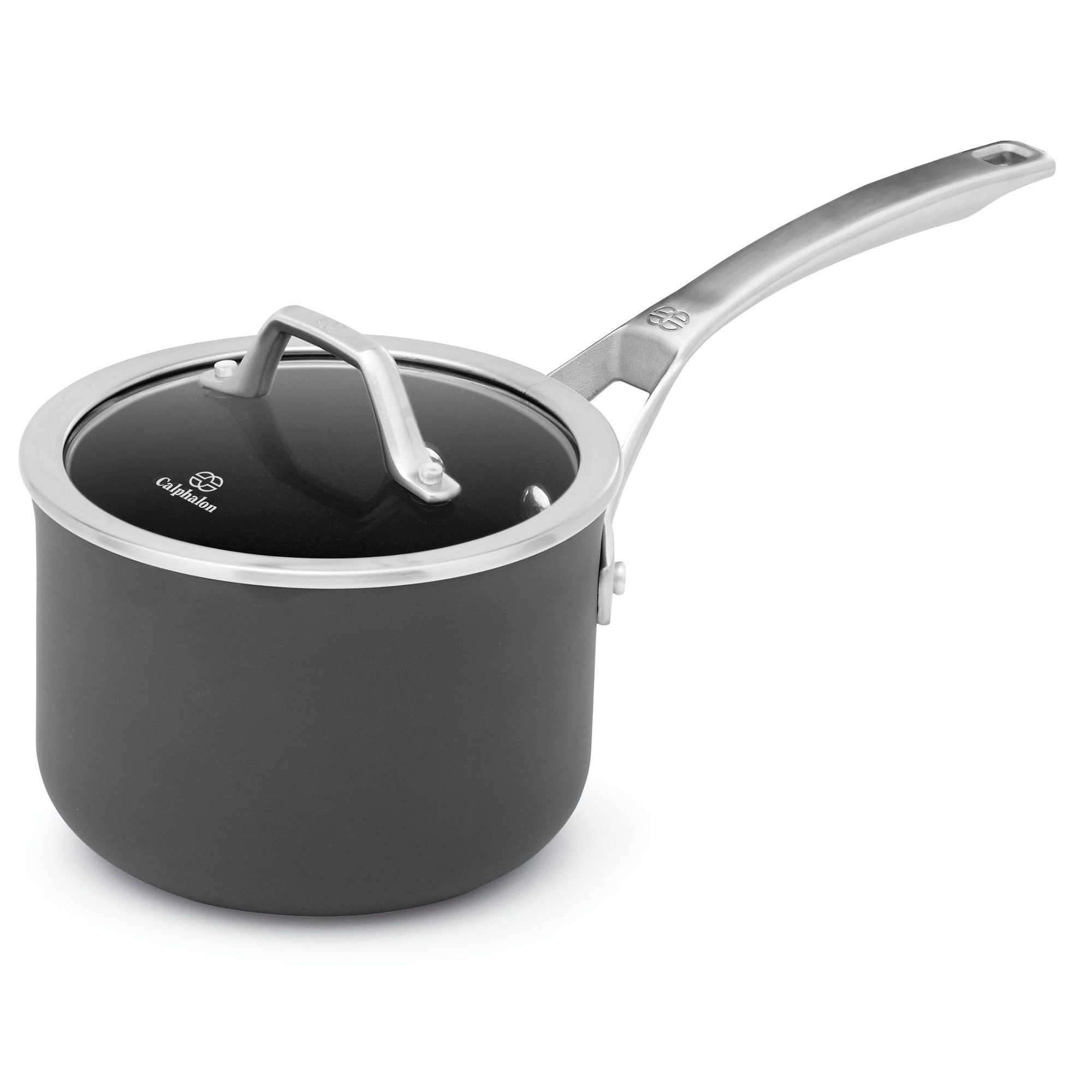 Calphalon 2-Quart Black Aluminum Nonstick Sauce Pan with Cover