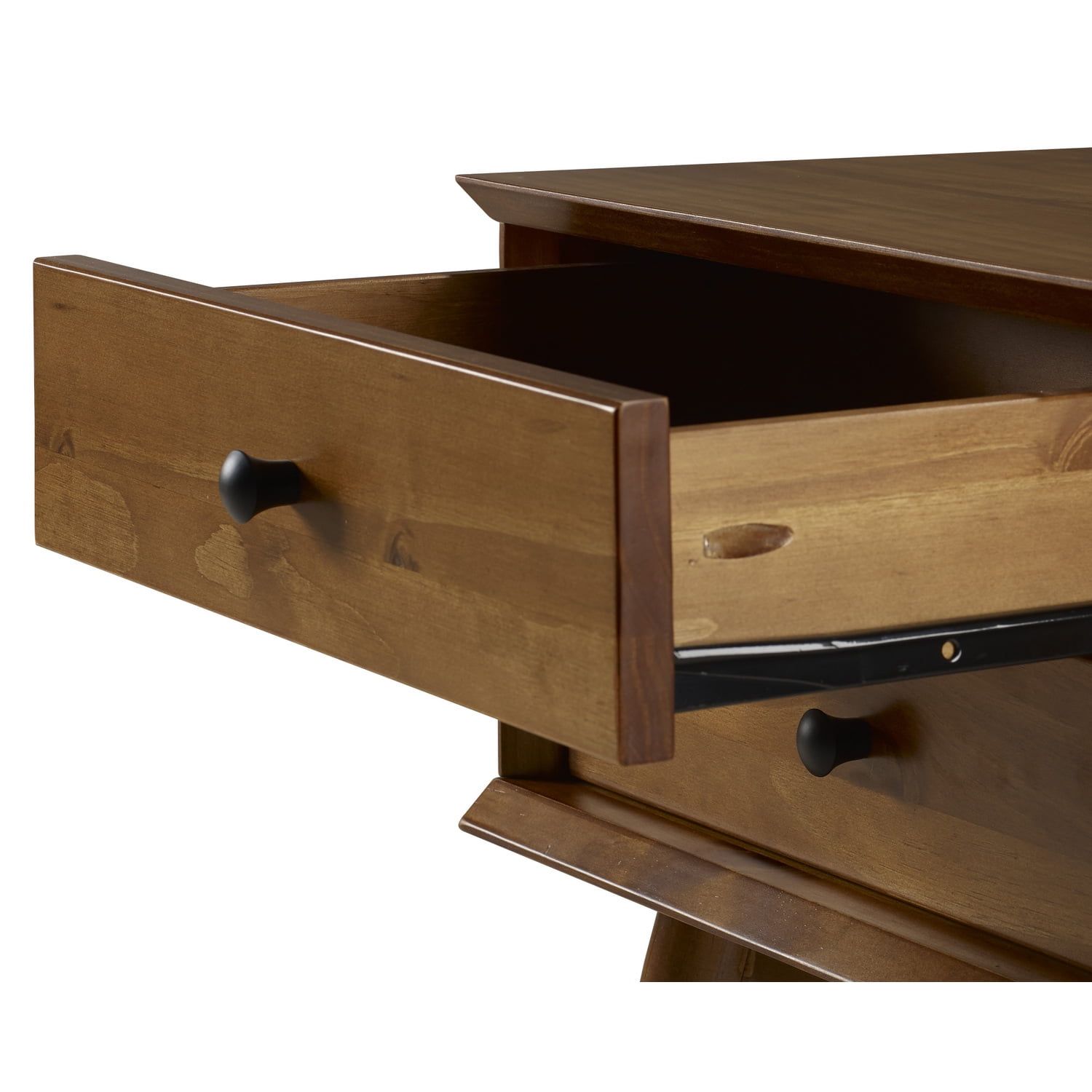 Castanho Solid Wood Mid-Century Modern 2-Drawer Nightstand