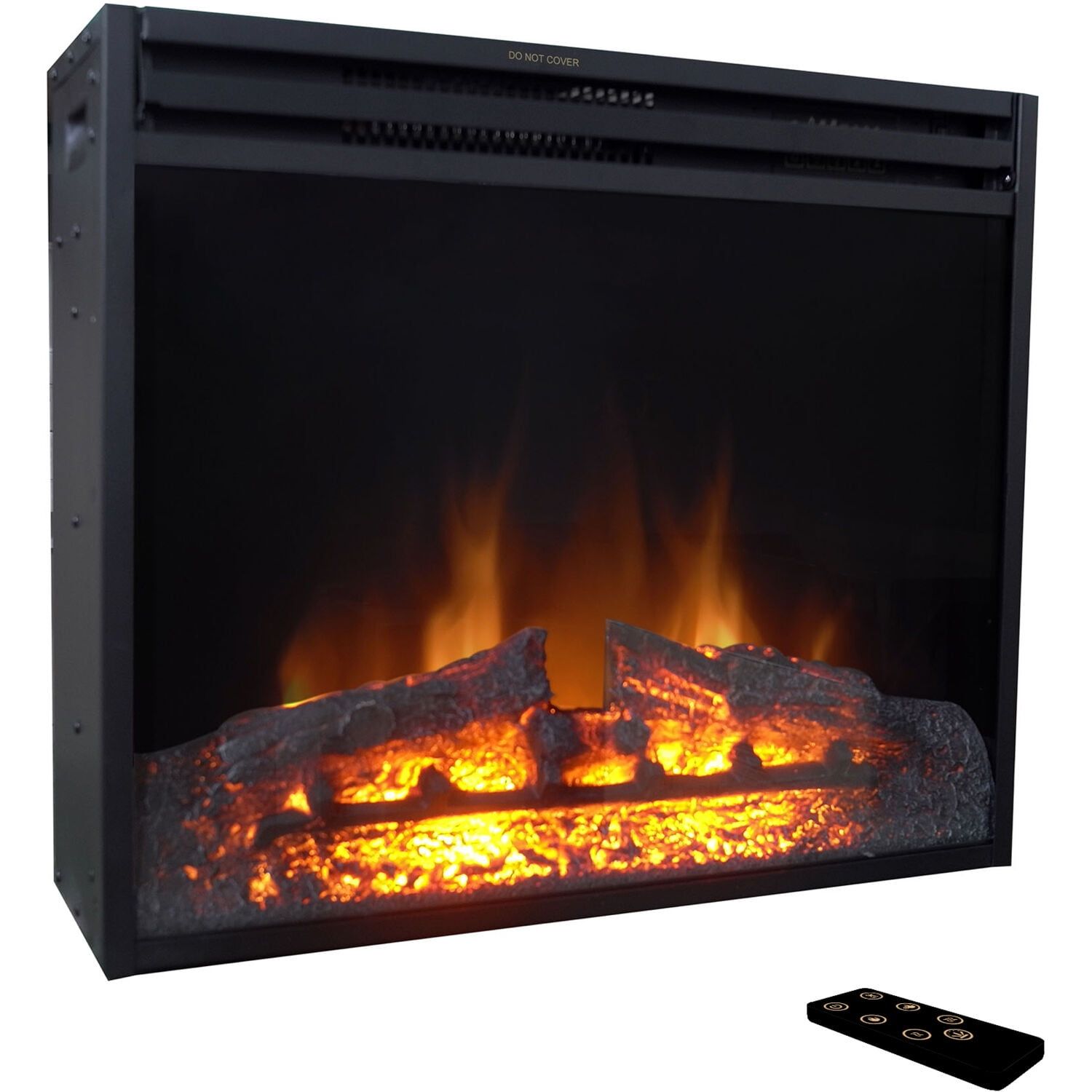 27-Inch Black Electric Fireplace Insert with Remote Control