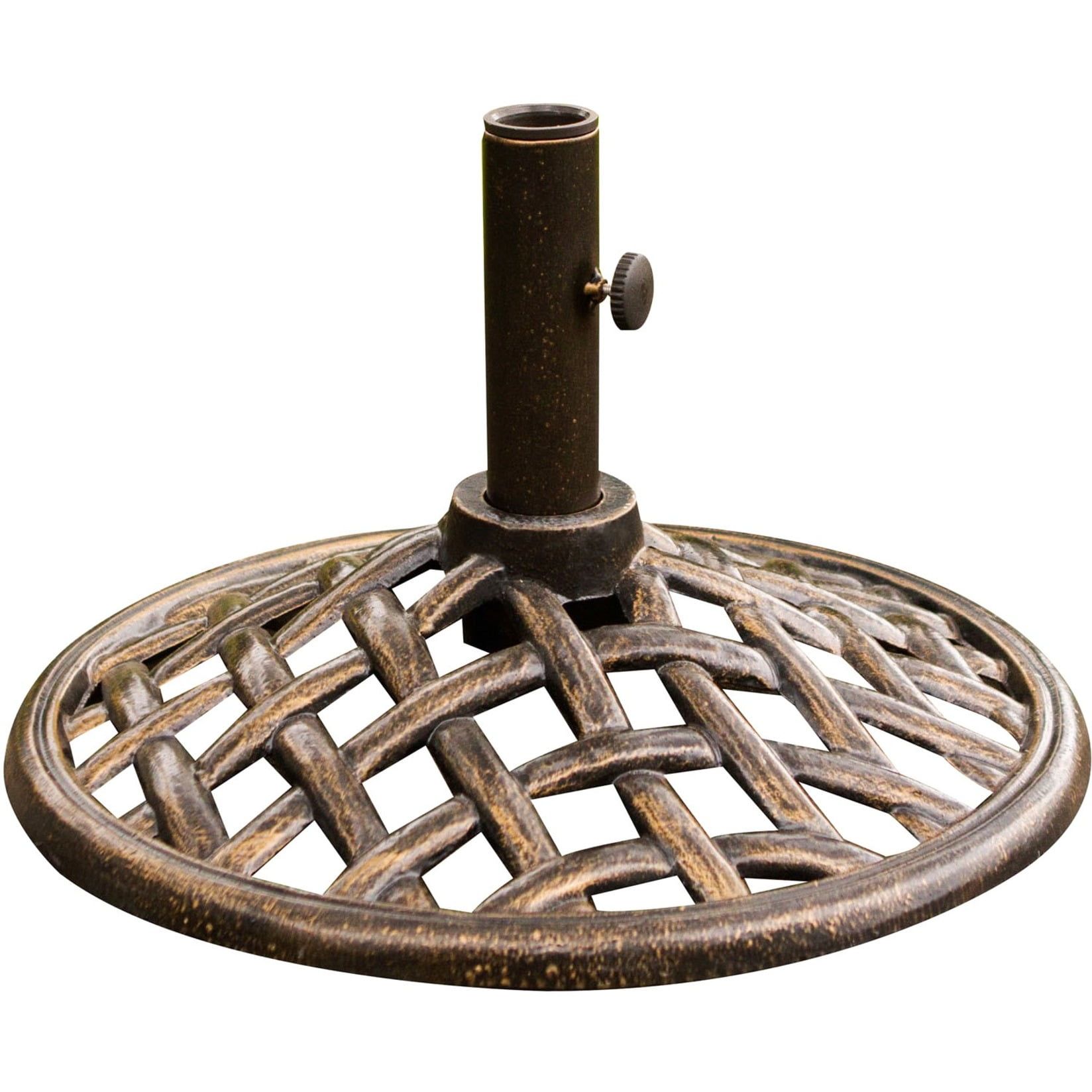 Cambridge Bronze Woven Iron Outdoor Umbrella Base