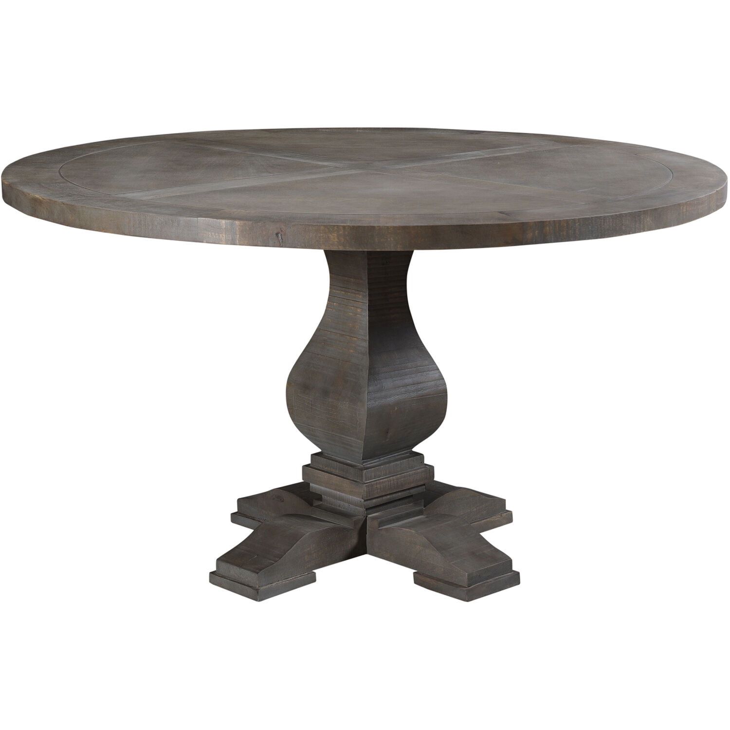 Cambridge 54" Round Dark Mango Wood Pedestal Dining Table