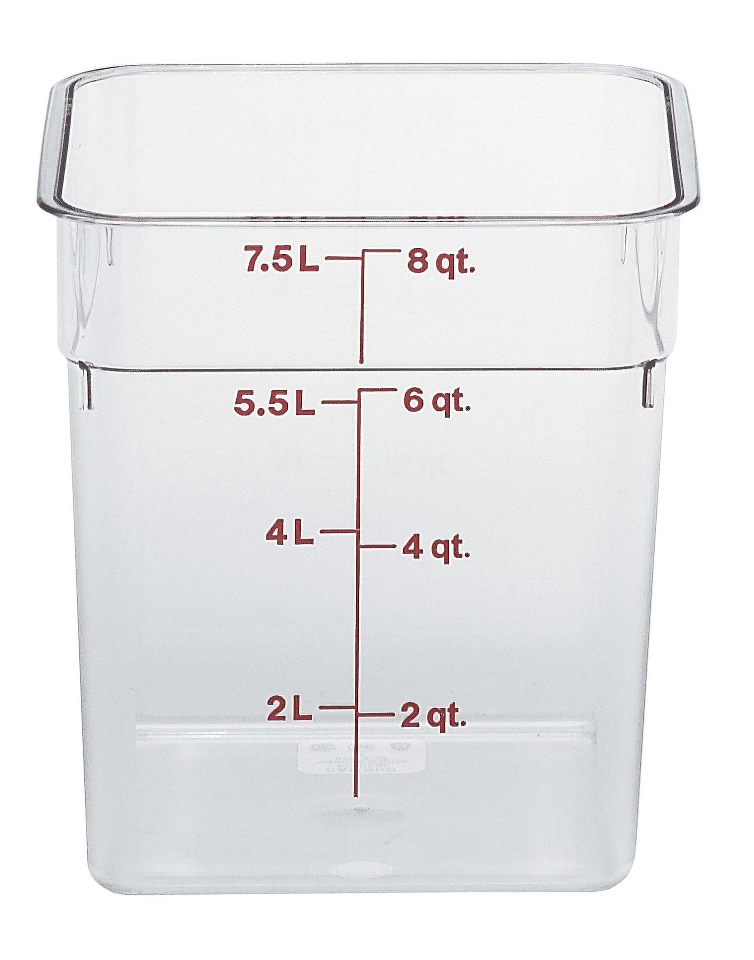 Clear 8 Quart Square Polycarbonate Food Storage Container