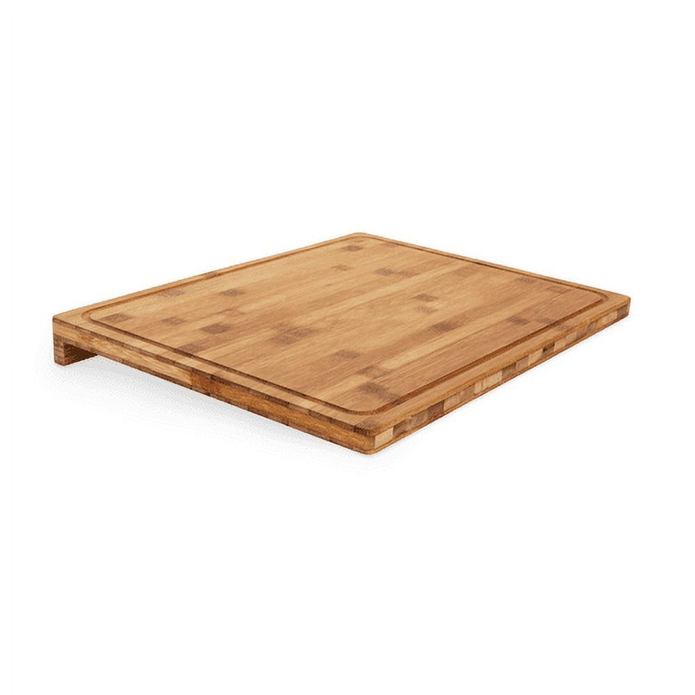 Reversible Rectangular Bamboo Cutting Board with Counter Edge