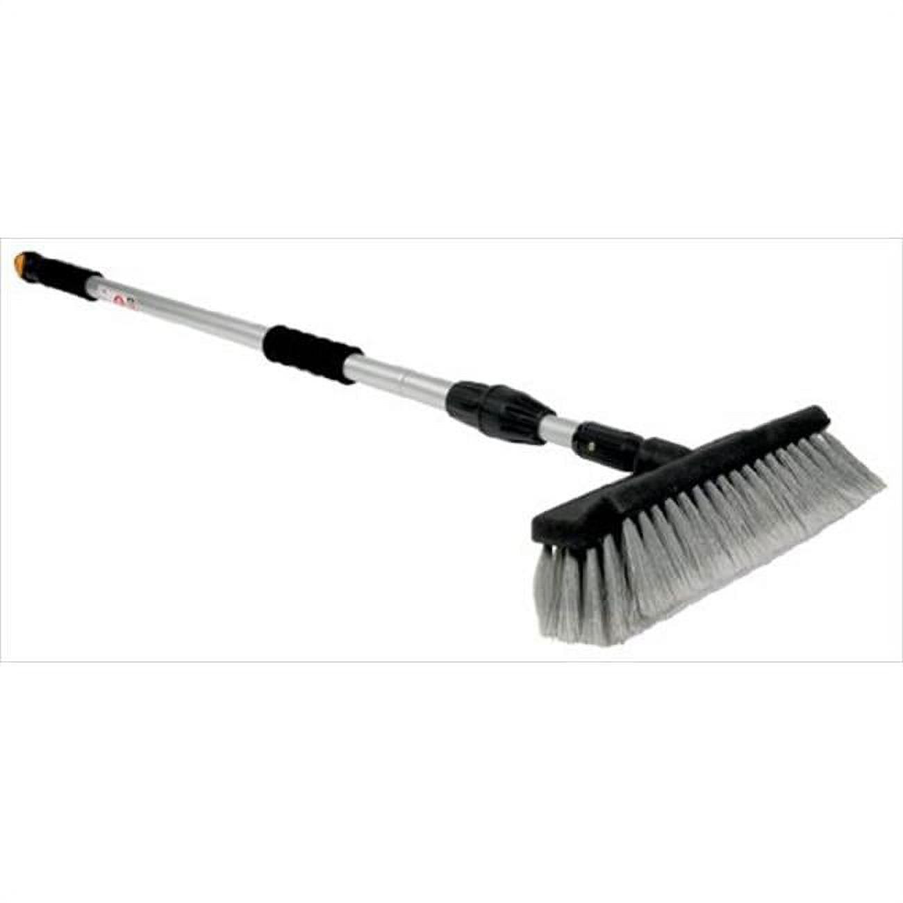 Adjustable Black and Silver Telescopic Wash Brush with Soft Bristles