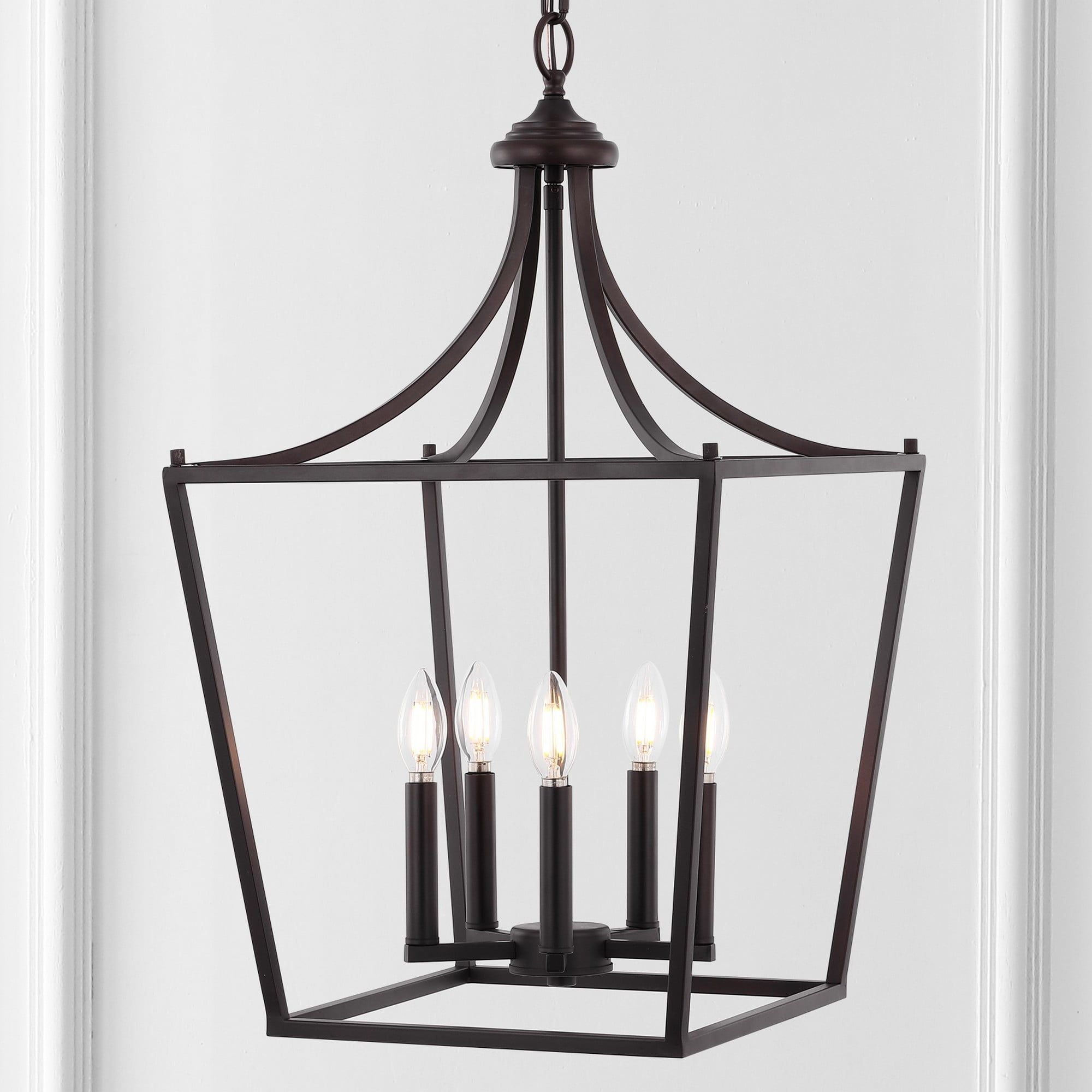 Camden 16" Oil-Rubbed Bronze 5-Light LED Iron Pendant Lantern