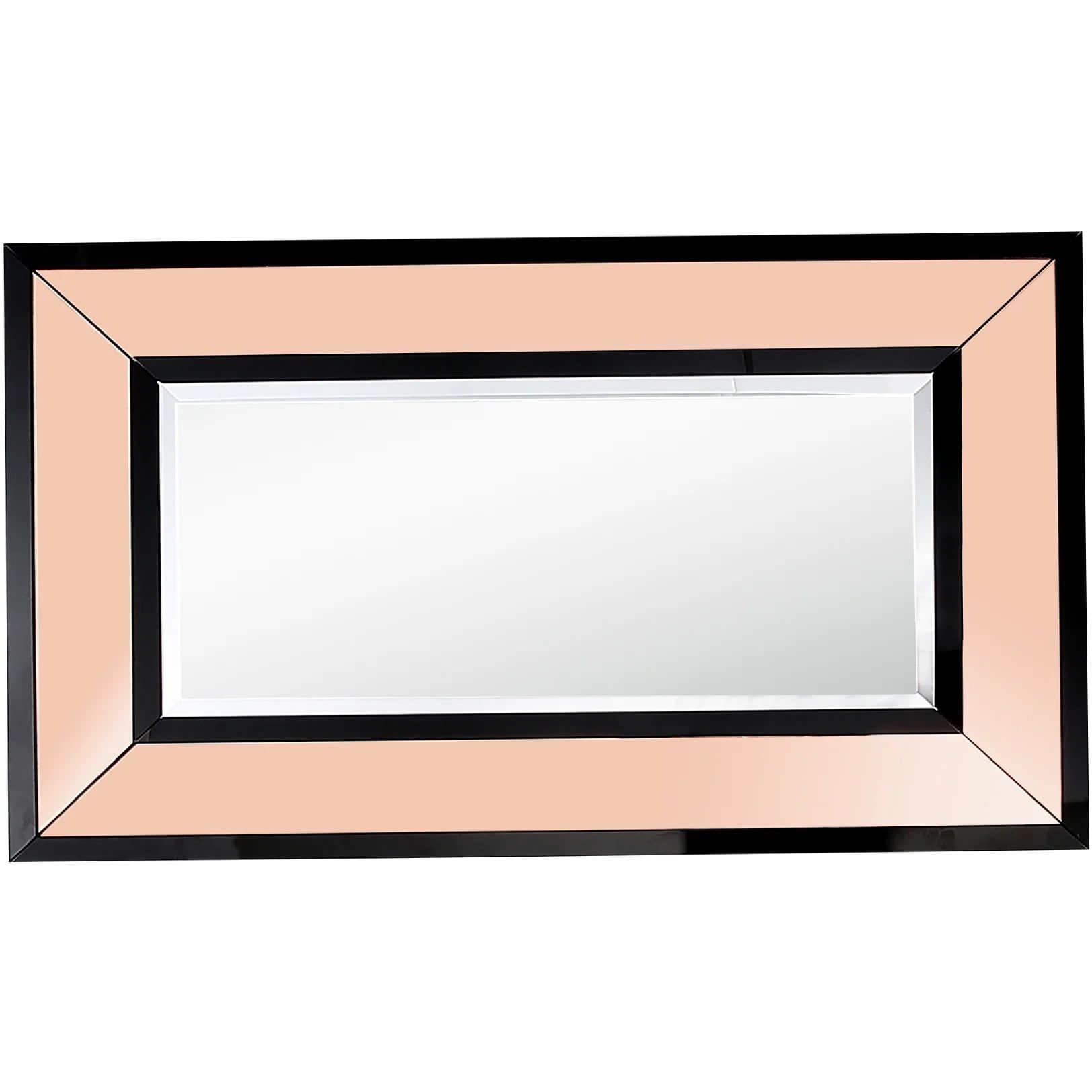 Gelenau Rectangular Ebony and Rose Gold Wall Mirror